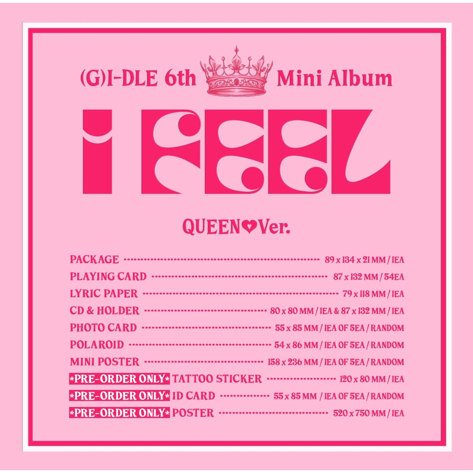 i-dle* (G)I-DLE - 6th Mini Album [I feel] (Queen Ver.)