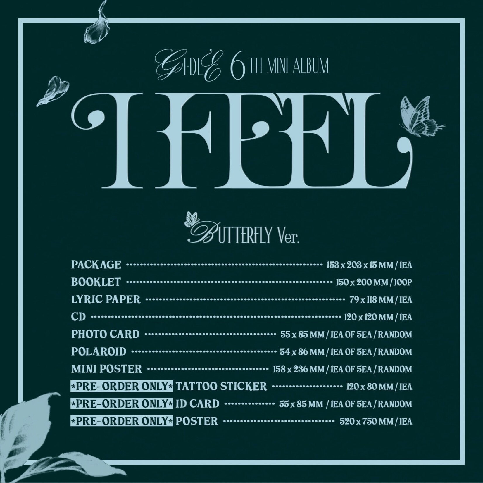 i-dle* (G)I-DLE - 6th Mini Album [I feel] (Butterfly Ver.)