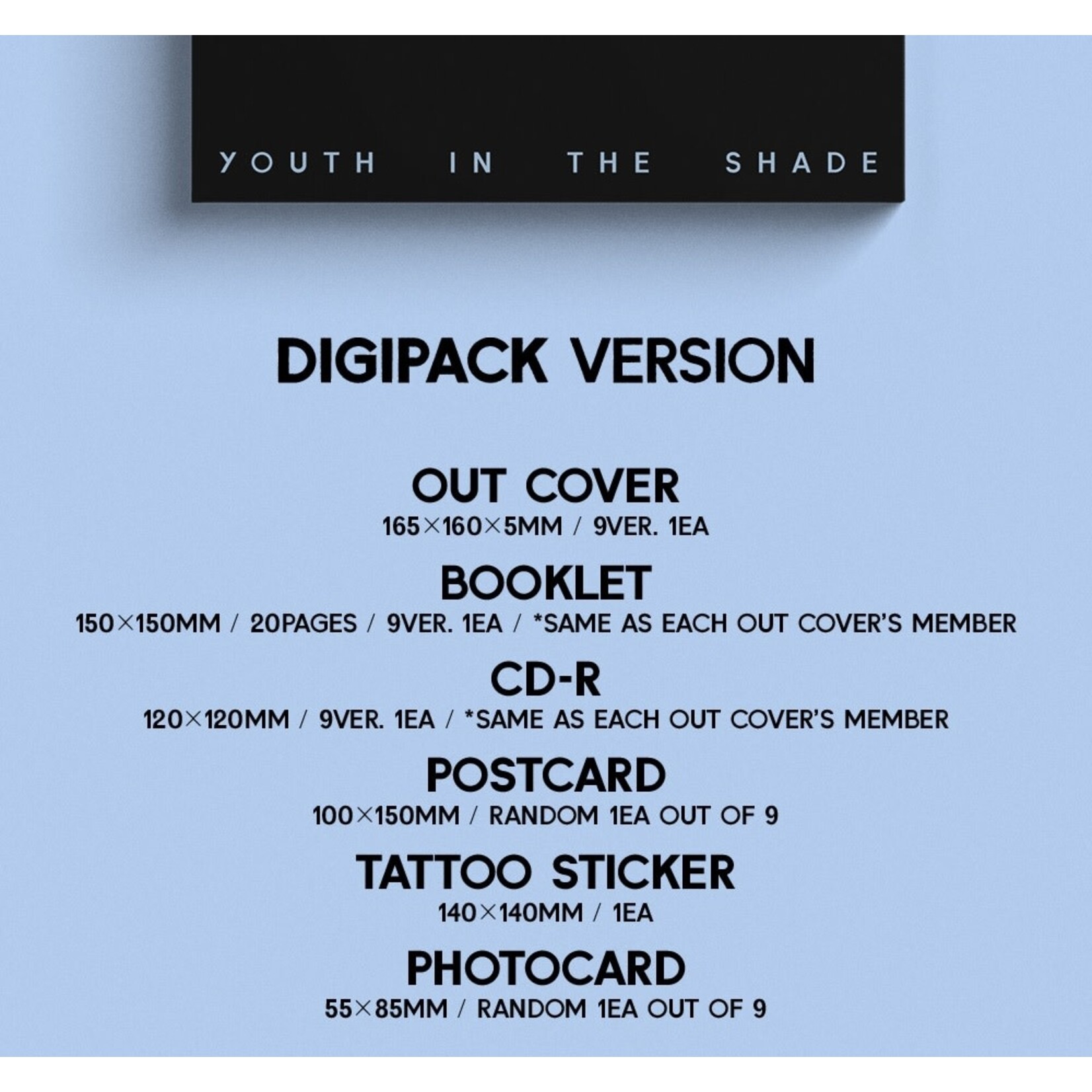 ZeroBaseOne ZEROBASEONE - 1st Mini Album [YOUTH IN THE SHADE] (Digipack Ver.)