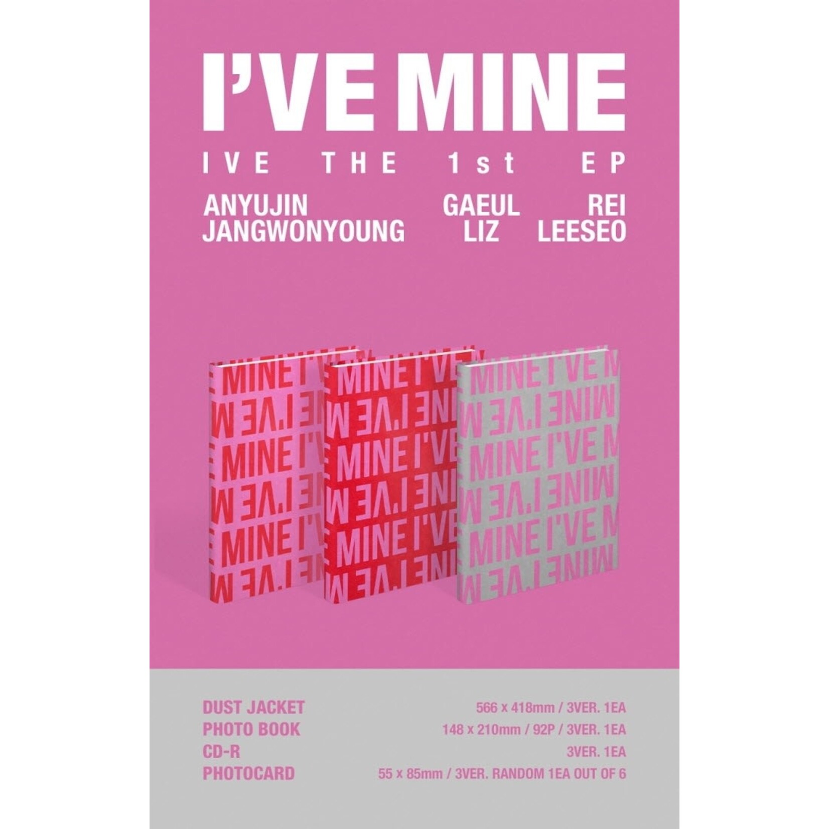 Ive IVE - THE 1st EP [I'VE MINE] (Photobook Ver.) + Random Photocard(WM)