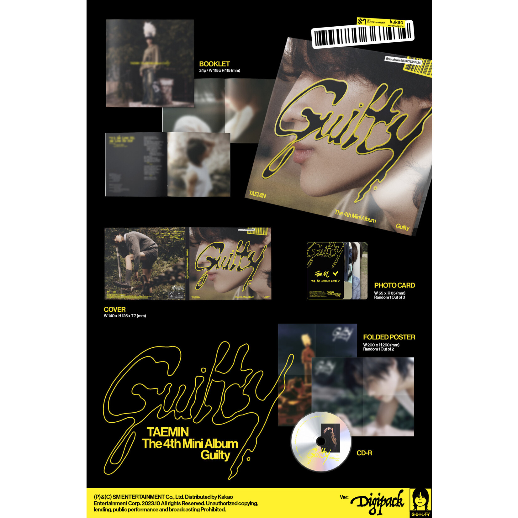 Shinee TAEMIN - 4th mini album [Guilty] (Digipack Ver.)