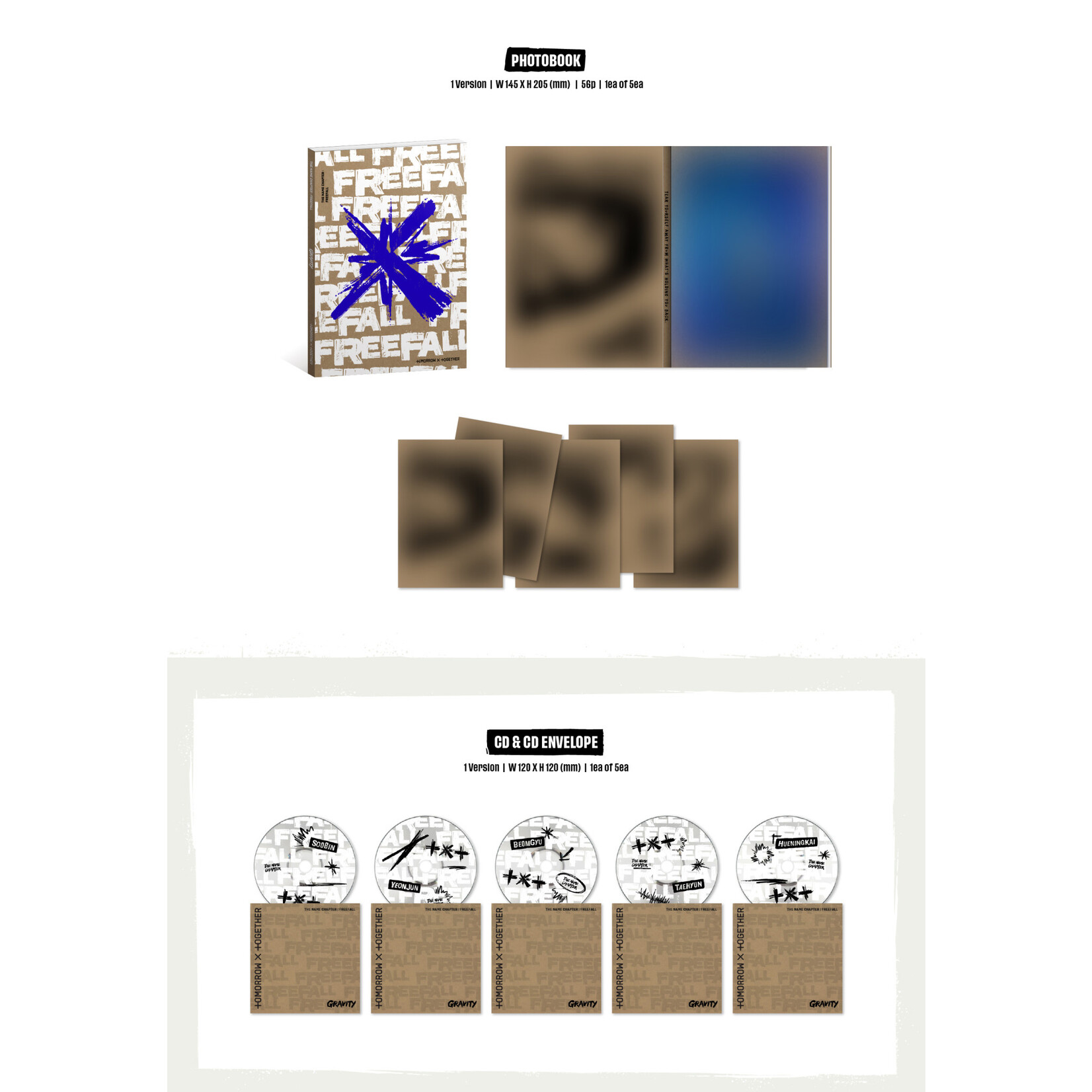 TXT [Weverse] TOMORROW X TOGETHER (TXT) - [THE NAME CHAPTER : FREEFALL] (GRAVITY Set Ver.) + Weverse Gift (WS)