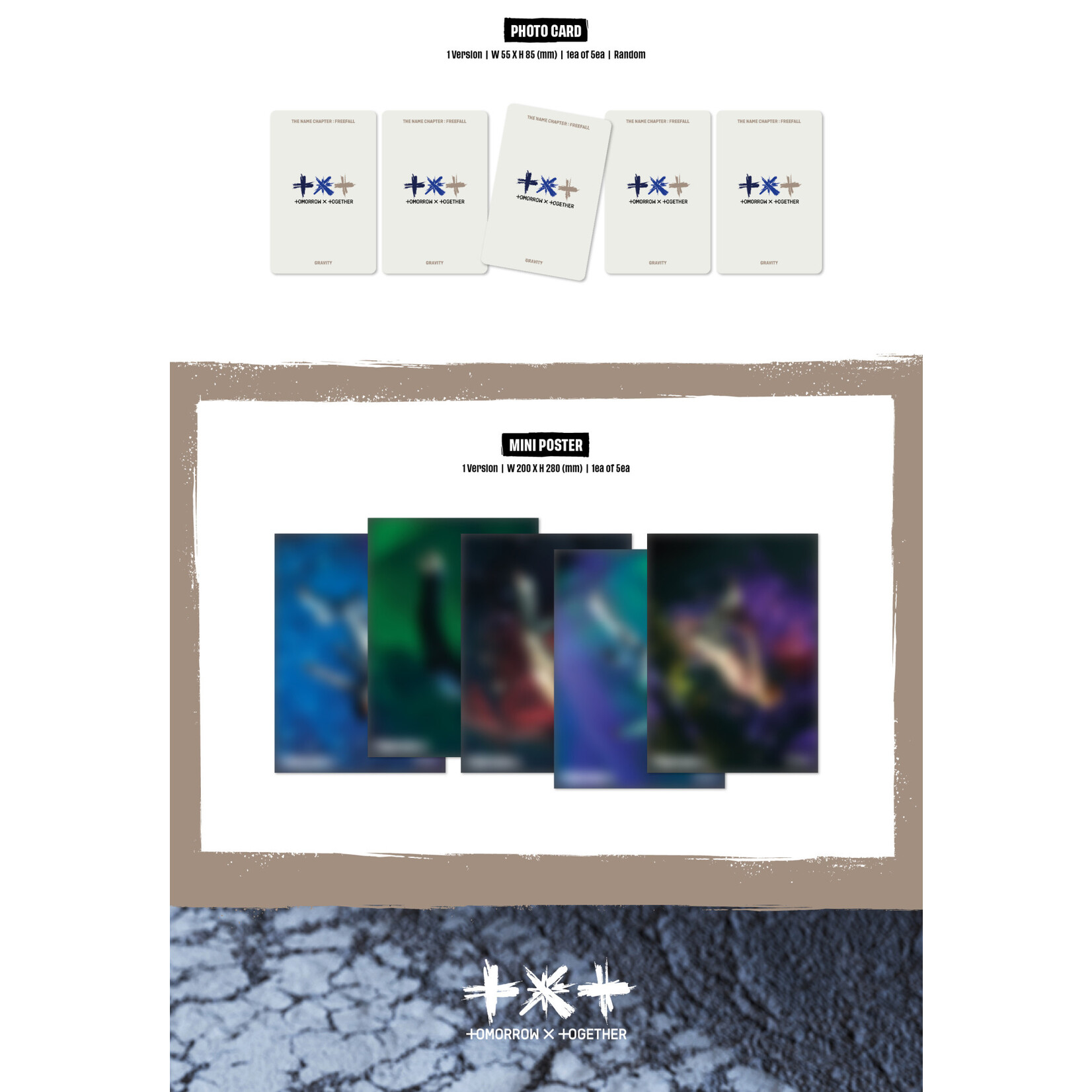 TXT [Weverse] TOMORROW X TOGETHER (TXT) - [THE NAME CHAPTER : FREEFALL] (GRAVITY Set Ver.) + Weverse Gift (WS)