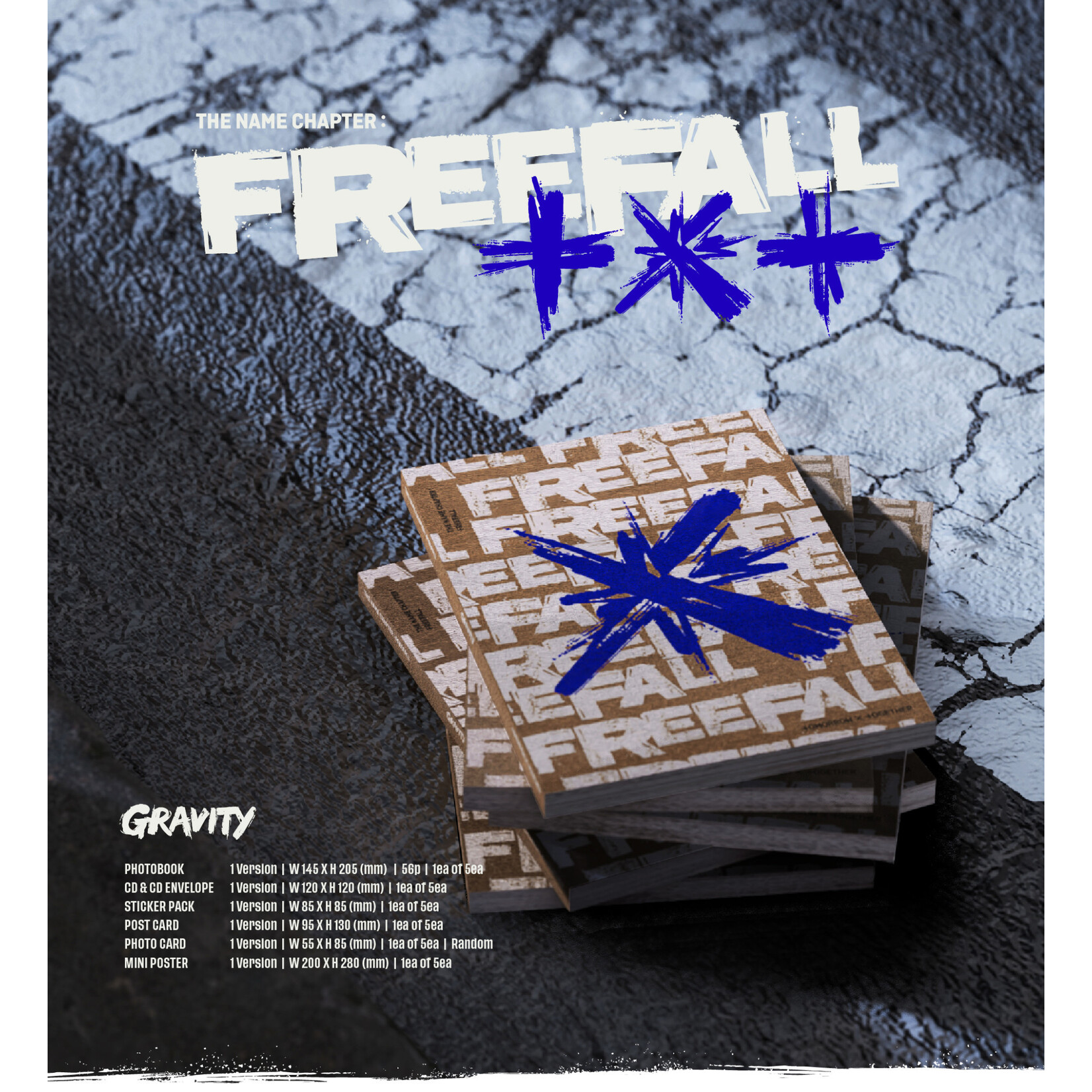 TXT [Weverse] TOMORROW X TOGETHER (TXT) - [THE NAME CHAPTER : FREEFALL] (GRAVITY Set Ver.) + Weverse Gift (WS)