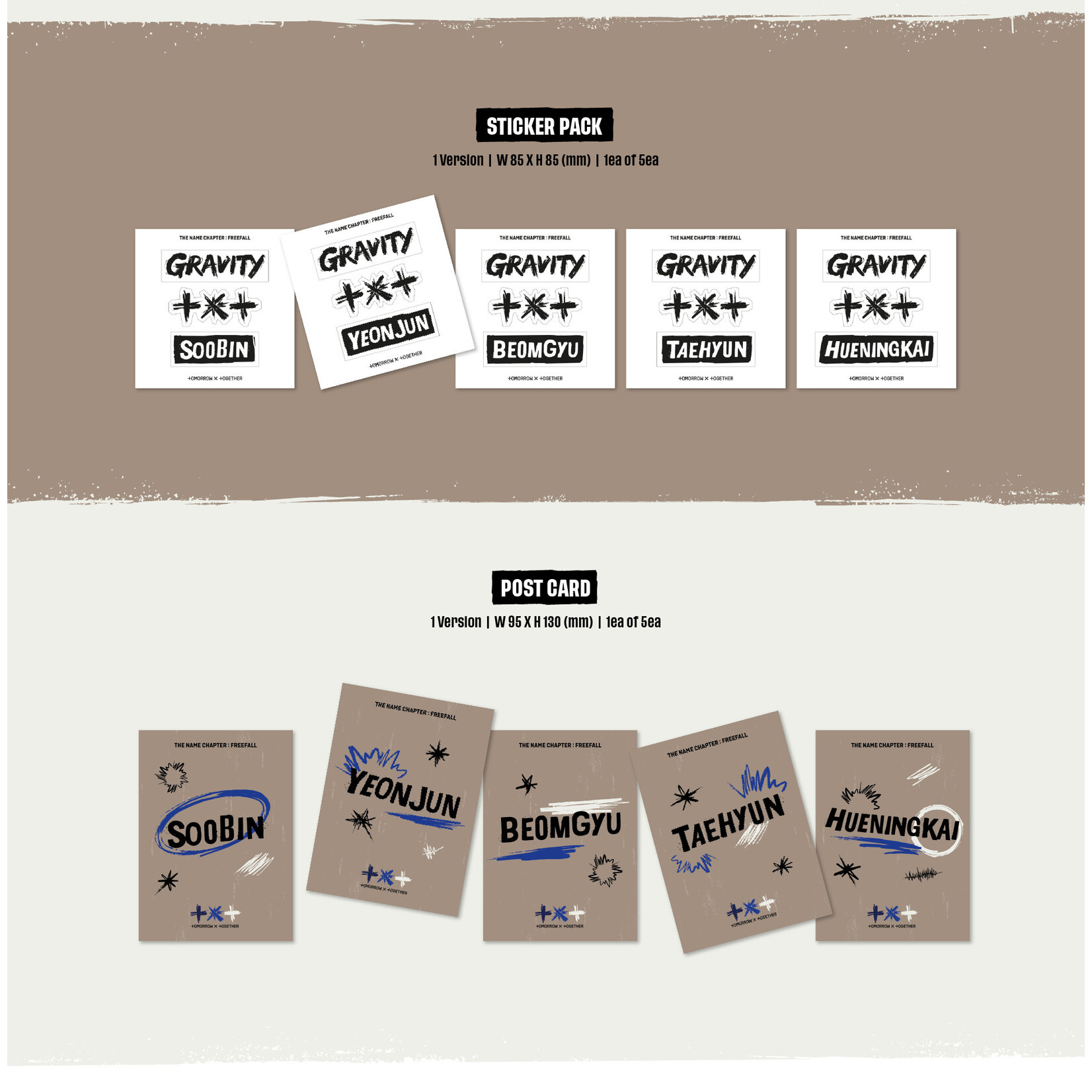 TXT [LUCKY DRAW] TOMORROW X TOGETHER (TXT) - [THE NAME CHAPTER : FREEFALL] (GRAVITY Random Ver.) + Random Photocard (SW)