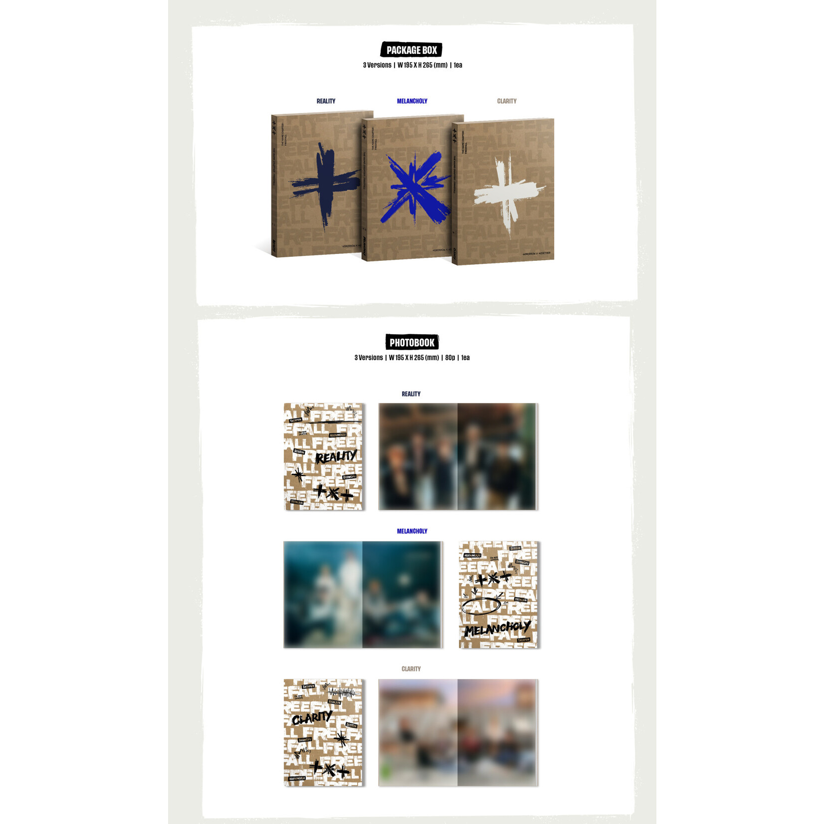 TXT [LUCKY DRAW] TOMORROW X TOGETHER (TXT) - [THE NAME CHAPTER : FREEFALL] (Photobook Ver.) + Random Photocard (SW)
