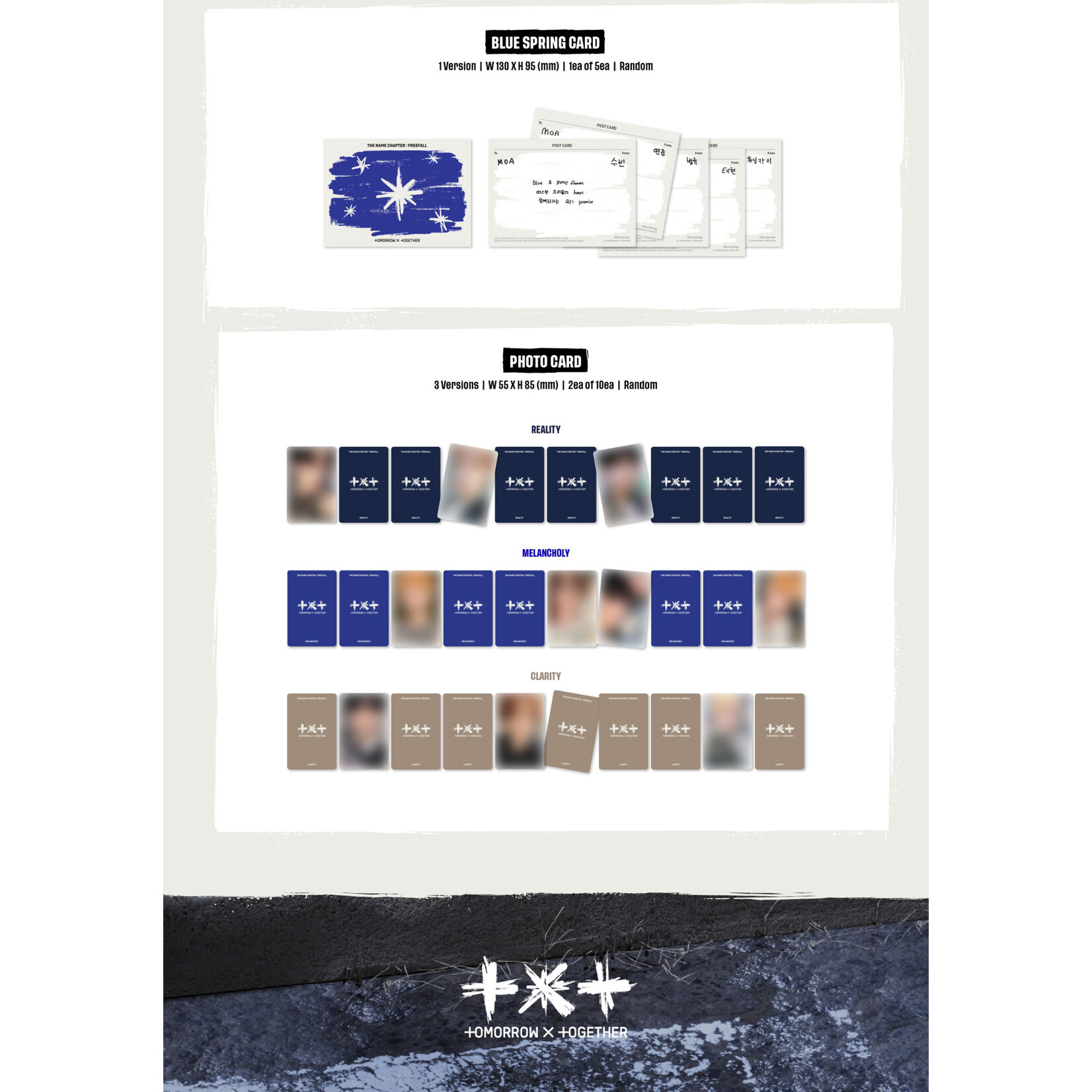 TXT [LUCKY DRAW] TOMORROW X TOGETHER (TXT) - [THE NAME CHAPTER : FREEFALL] (Photobook Ver.) + Random Photocard (SW)