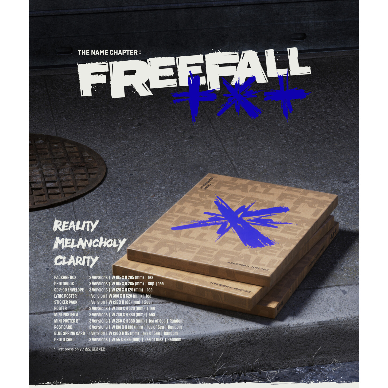 TXT [LUCKY DRAW] TOMORROW X TOGETHER (TXT) - [THE NAME CHAPTER : FREEFALL] (Photobook Ver.) + Random Photocard (SW)