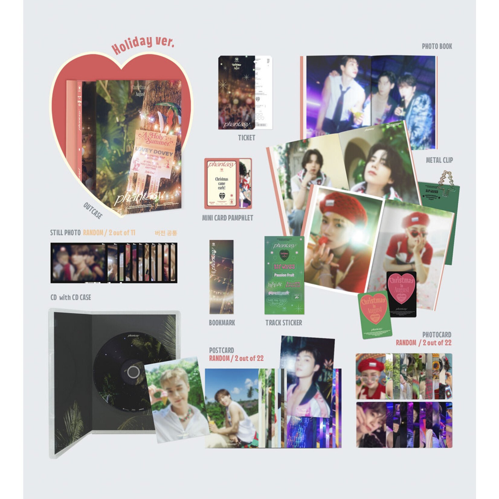 The Boyz [LUCKY DRAW] THE BOYZ - 2nd Album [Pt.1 Christmas In August] (Photobook Ver.) + Random Photocard (SW)