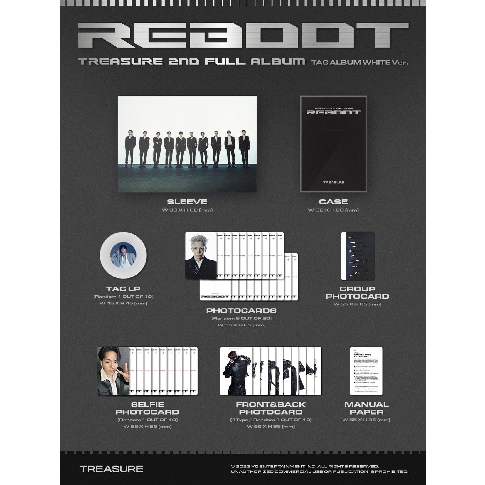 Treasure TREASURE - 2nd Full Album [REBOOT] (YG TAG ALBUM Ver.)