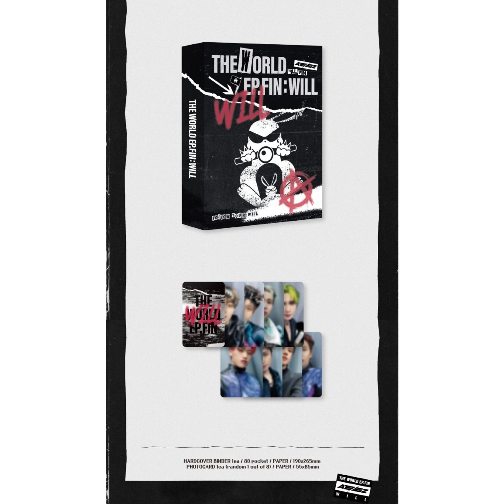 ATEEZ ATEEZ - [THE WORLD EP.FIN : WILL] OFFICIAL MERCH - HARDCOVER PHOTOCARD BINDER