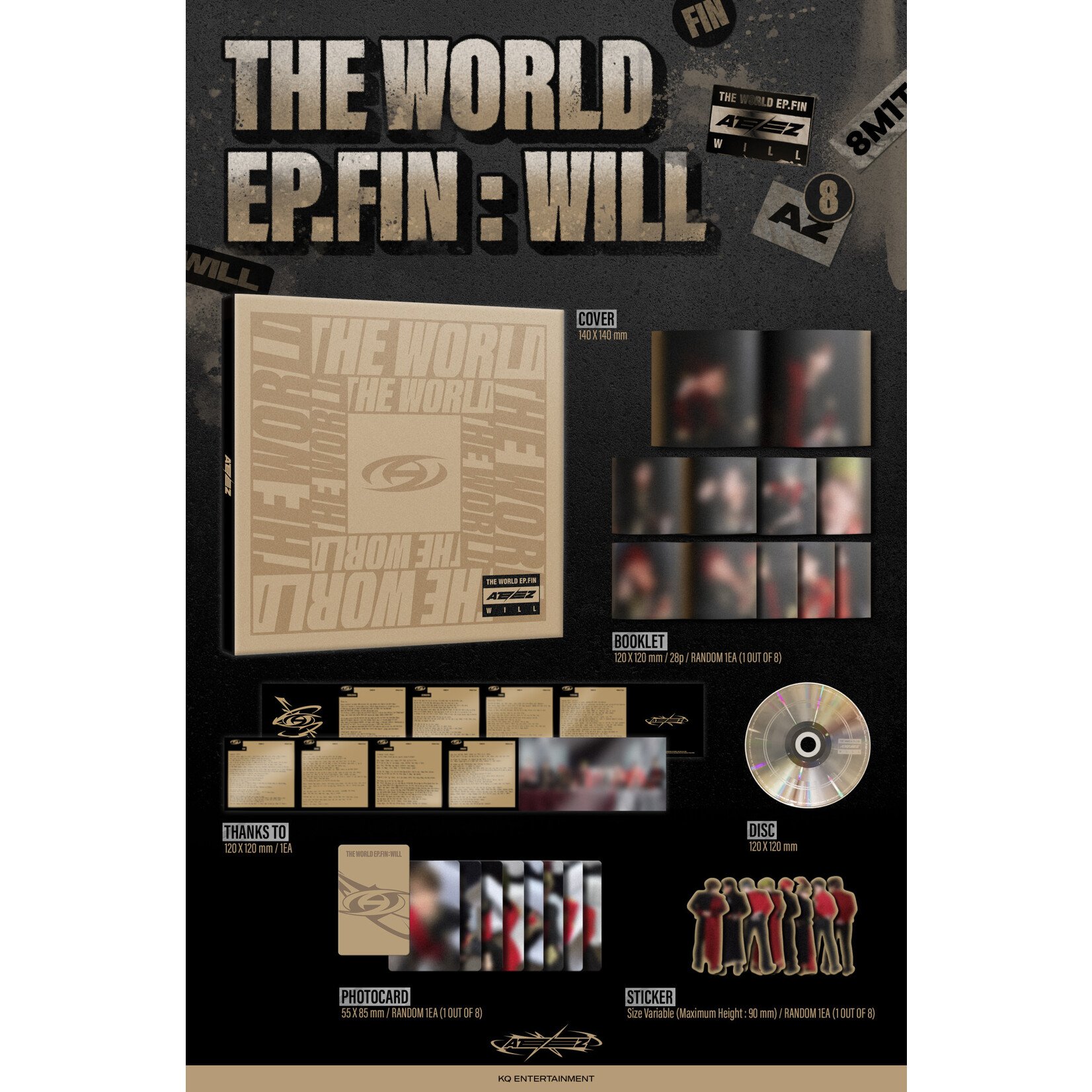 ATEEZ ATEEZ - 2nd Full Album [THE WORLD EP.FIN : WILL] (Digipack Member Distinguished Ver.)