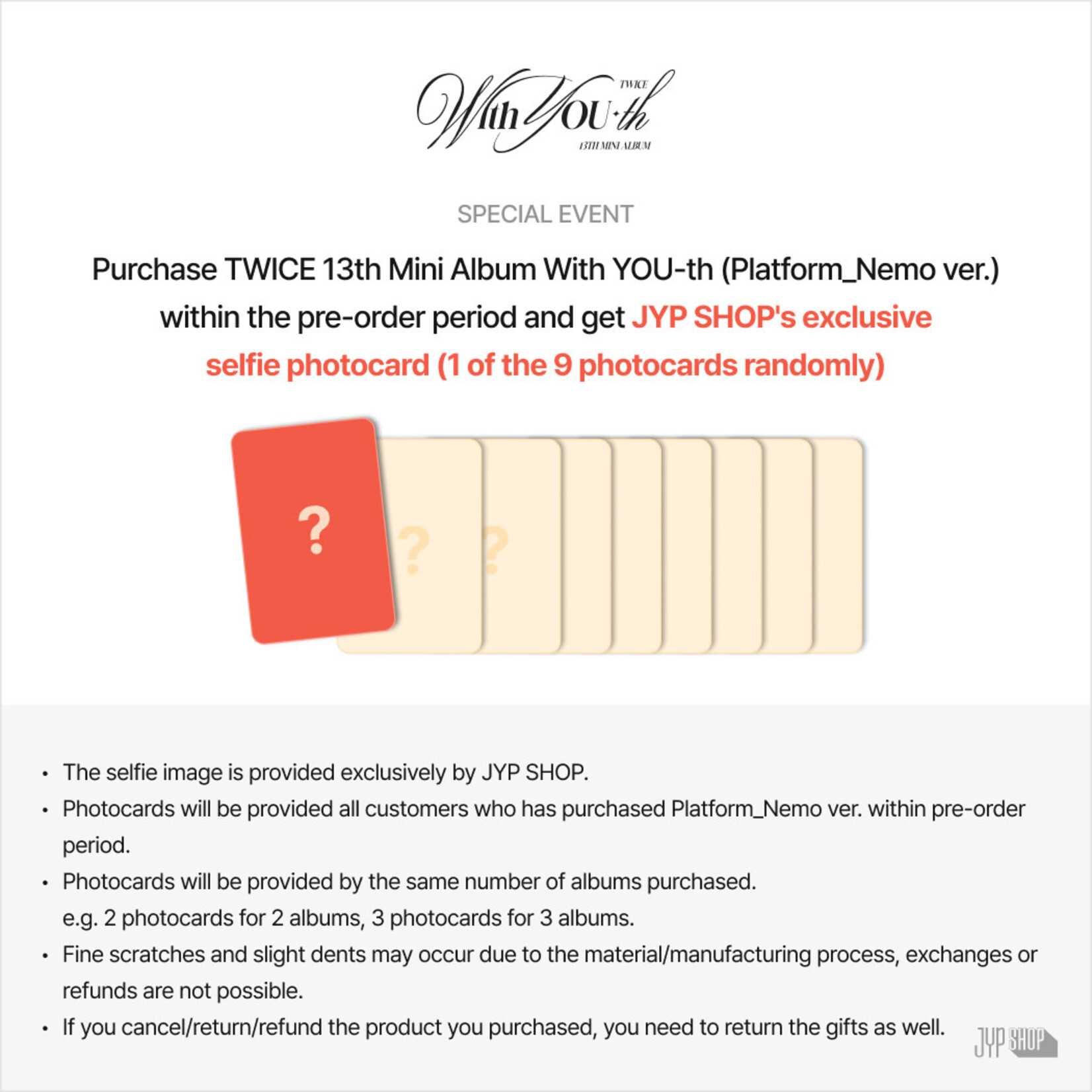 Twice TWICE - With YOU-th (Nemo Ver.)  + Random Photocard (JYP SHOP)