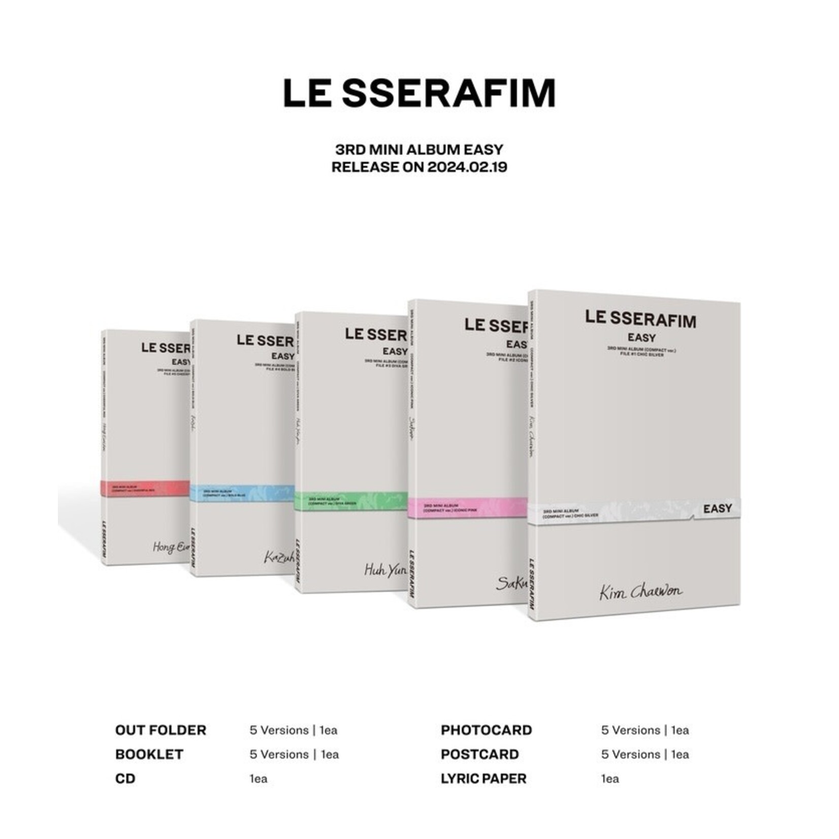 Le Sserafim LE SSERAFIM - 3rd Mini Album 'EASY' (COMPACT ver.) + Weverse Gift (WS)