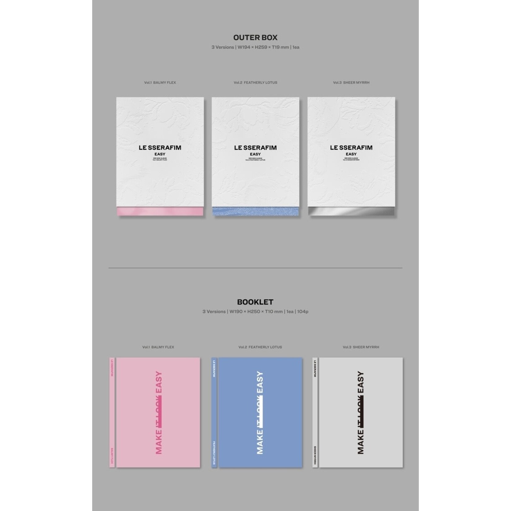 Le Sserafim [Summer Sale] LE SSERAFIM - 3rd Mini Album 'EASY' (Photobook Ver.) + Weverse Gift (WS)