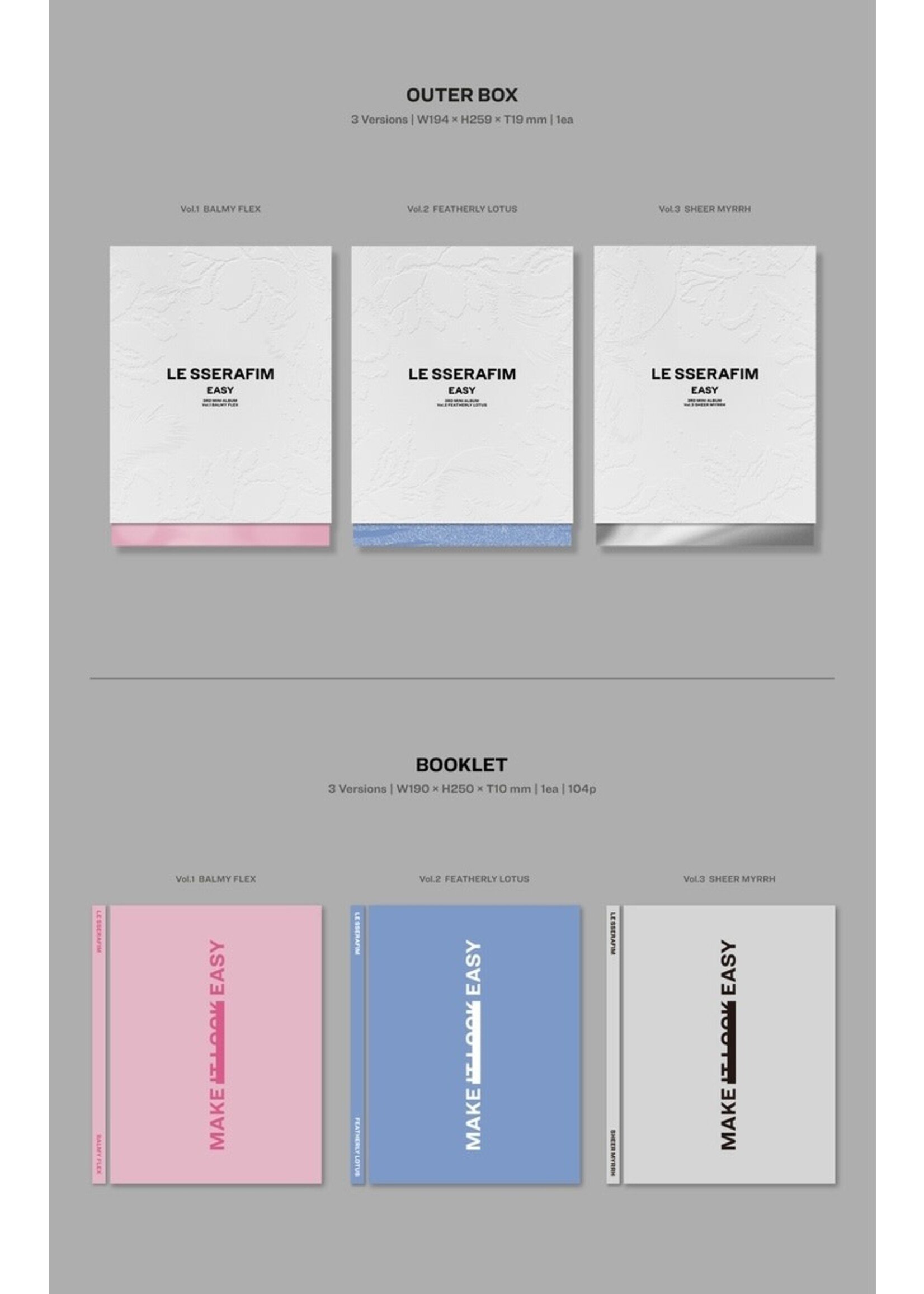 Le Sserafim LE SSERAFIM - 3rd Mini Album 'EASY' (Photobook Ver.) + Weverse  Gift (WS)