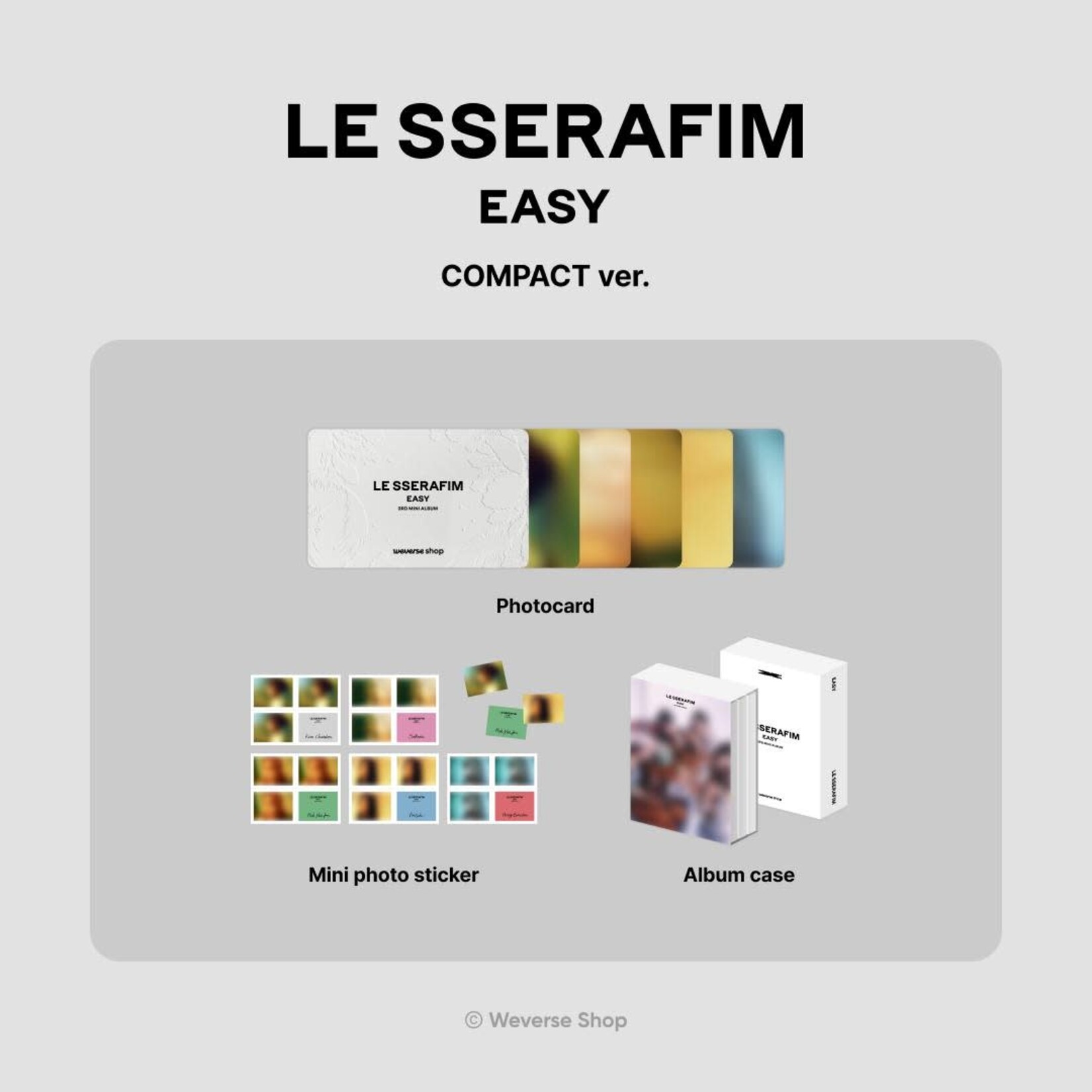 Le Sserafim LE SSERAFIM - 3rd Mini Album 'EASY' (COMPACT ver.) + Weverse Gift (WS)