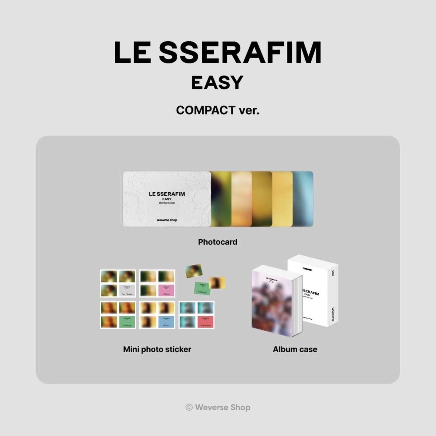 Le Sserafim [Summer Sale] LE SSERAFIM - 3rd Mini Album 'EASY' (COMPACT ver.) + Weverse Gift (WS)