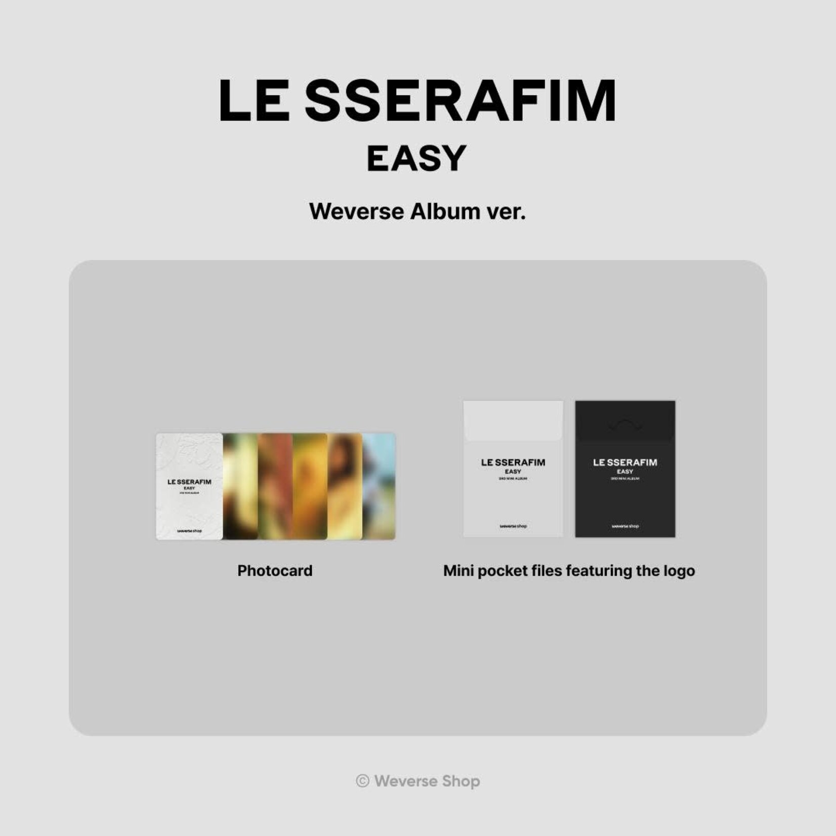Le Sserafim LE SSERAFIM - 3rd Mini Album 'EASY' (Weverse Albums ver.) + Weverse Gift (WS)