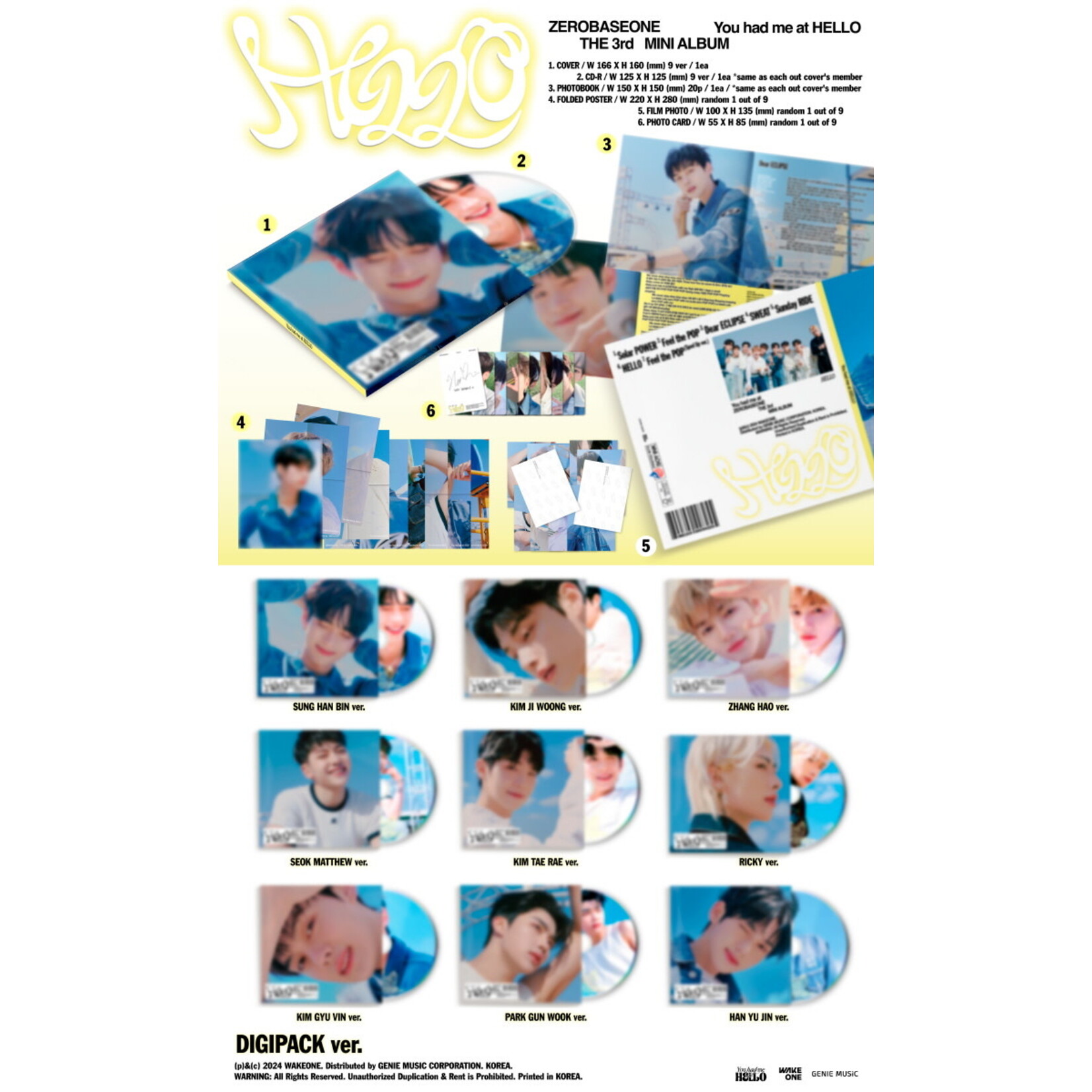 ZeroBaseOne ZEROBASEONE - You had me at HELLO [DIGIPACK ver.] + Random Photocard (BDM)