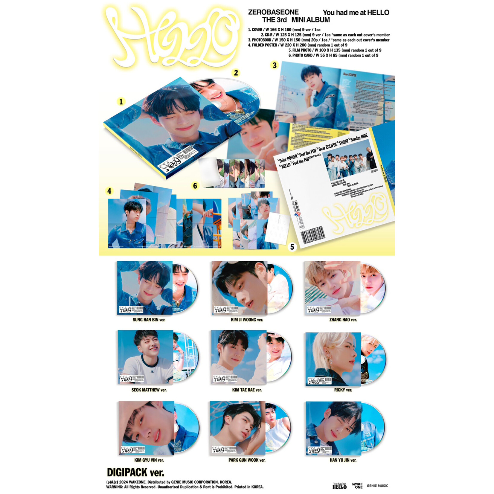 ZeroBaseOne [MAKESTAR] ZEROBASEONE - You had me at HELLO [DIGIPACK ver.] + random MAKESTAR Photocard