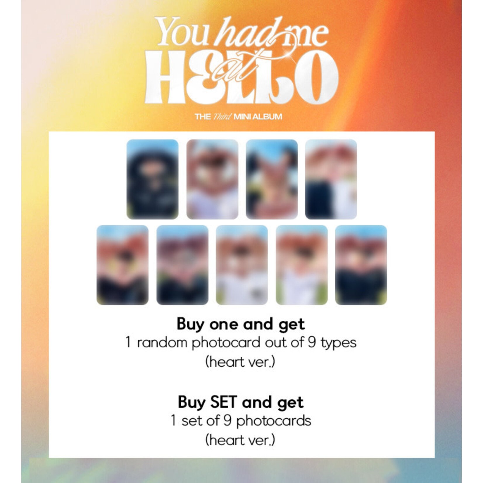 ZeroBaseOne ZEROBASEONE - You had me at HELLO [DIGIPACK ver.] + Random Photocard (BDM)