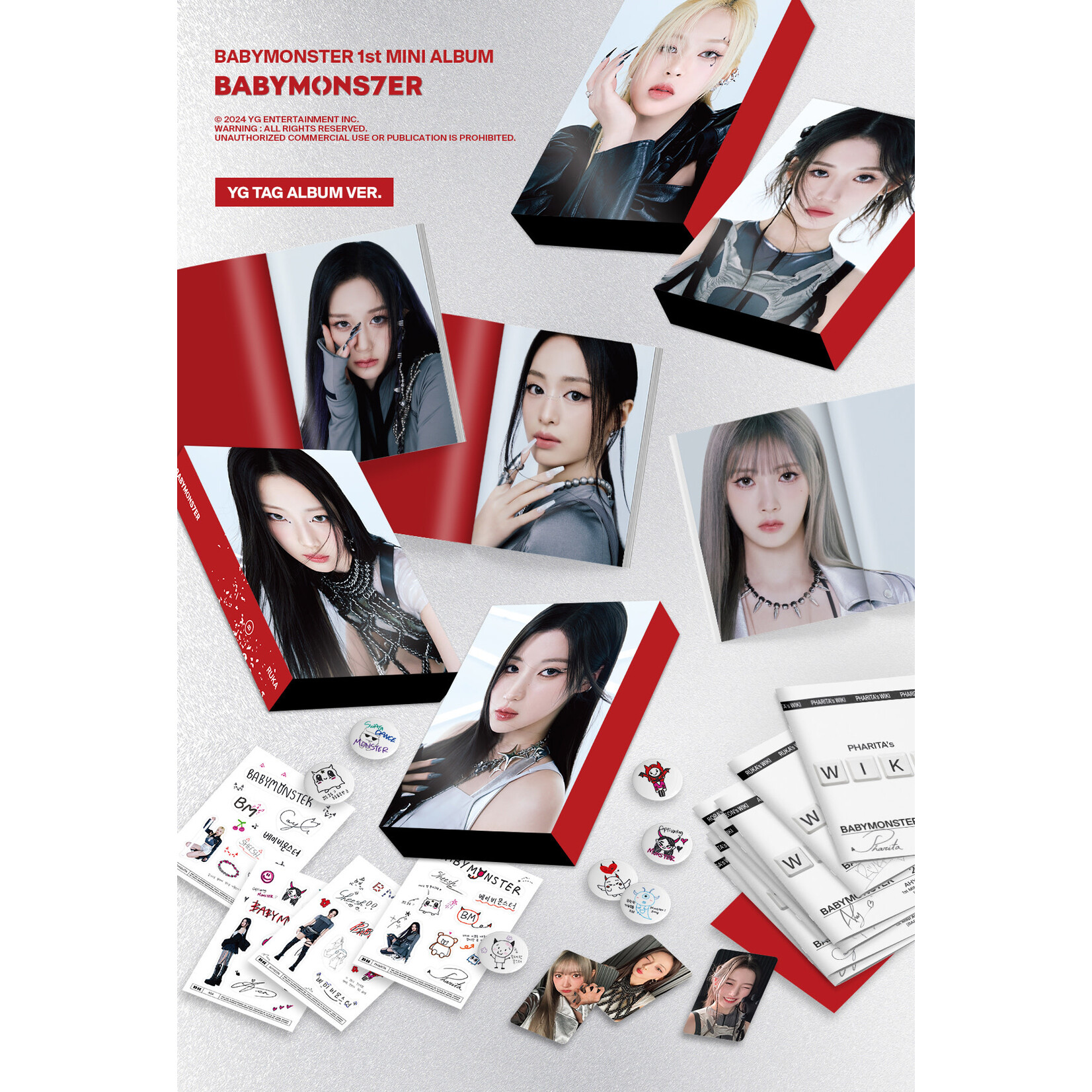 BABYMONSTER BABYMONSTER - 1st MINI ALBUM [BABYMONS7ER] YG TAG ALBUM VER. (SET) + YG SELECT Gift (YG)