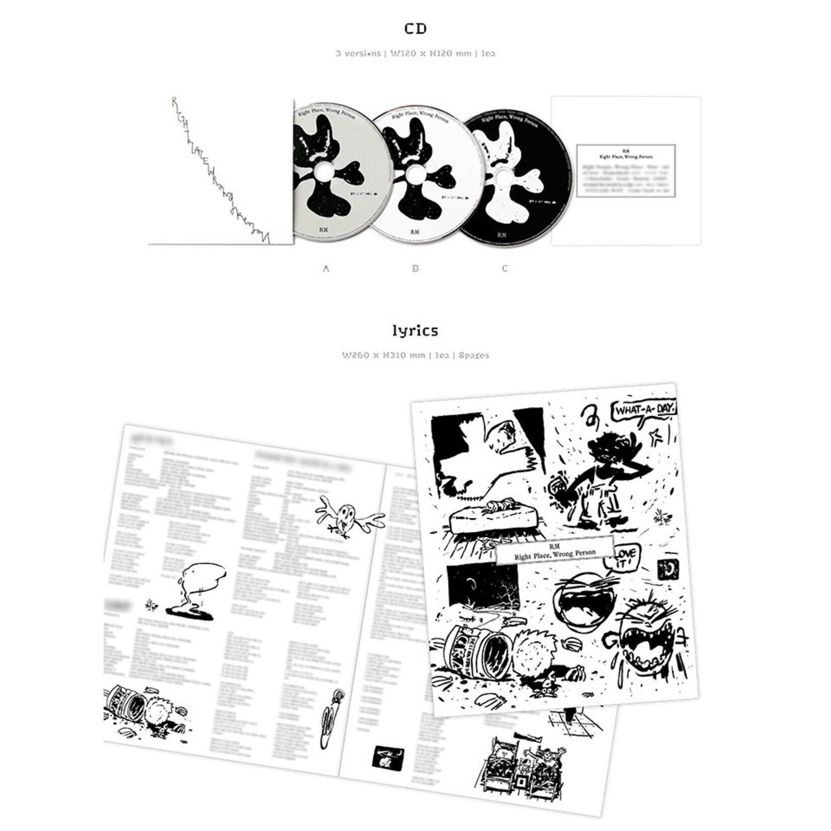 BTS RM (BTS) - [Right Place, Wrong Person] (Set) + [Right Place, Wrong Person] (Weverse Albums ver.) Set + Weverse Gift (WS)