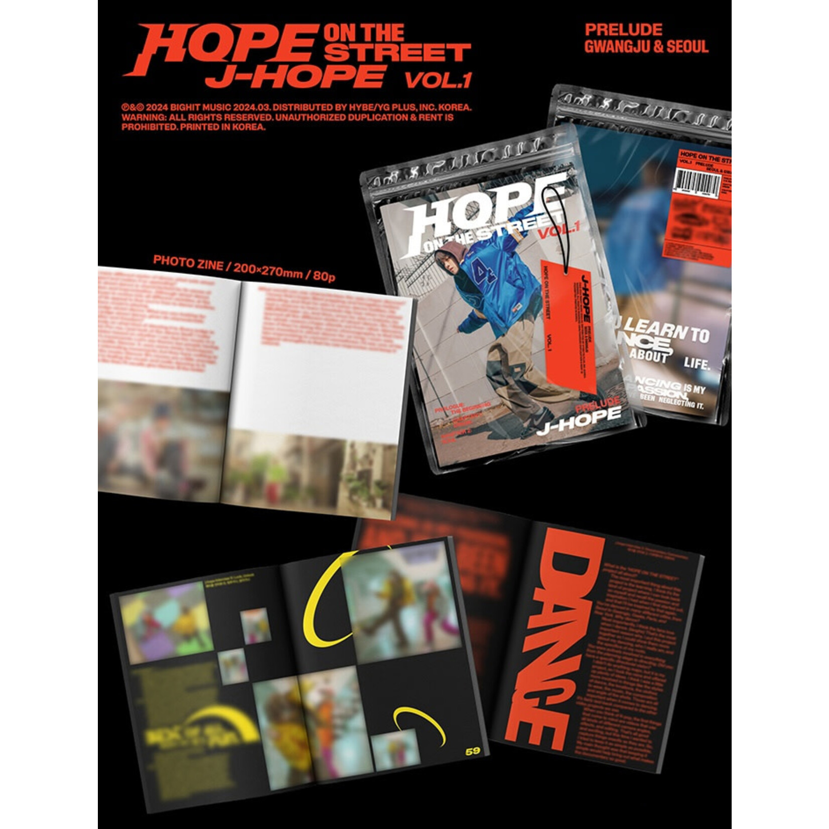 BTS j-hope (BTS) - 'HOPE ON THE STREET VOL.1' (Set) + 'HOPE ON THE STREET VOL.1' (Weverse Albums ver.) Set + Weverse Gift (WS) (EARLY BIRD)