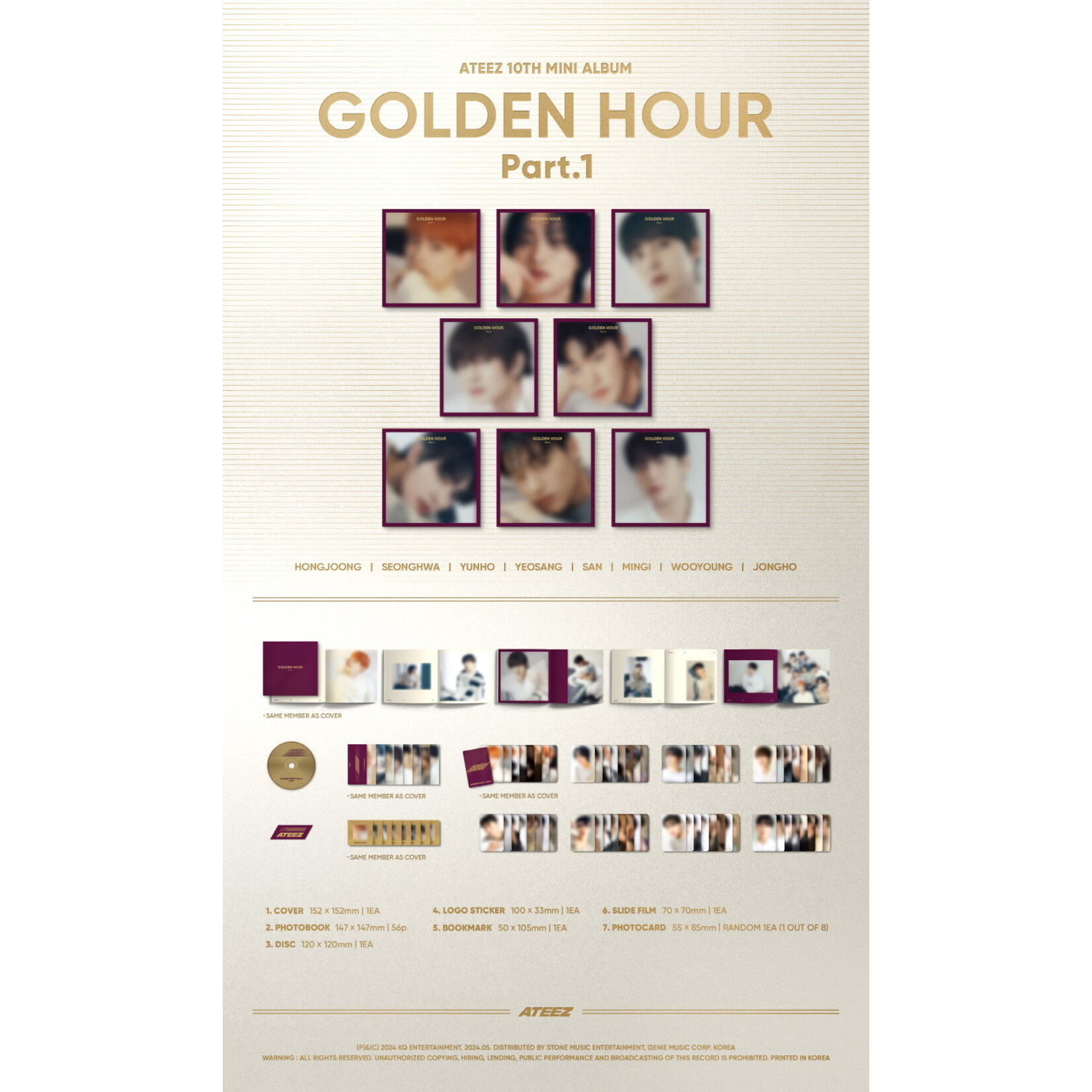 ATEEZ ATEEZ - 10th Mini Album [GOLDEN HOUR : Part.1] (Digipack VER.) + Random Photocard (SW)