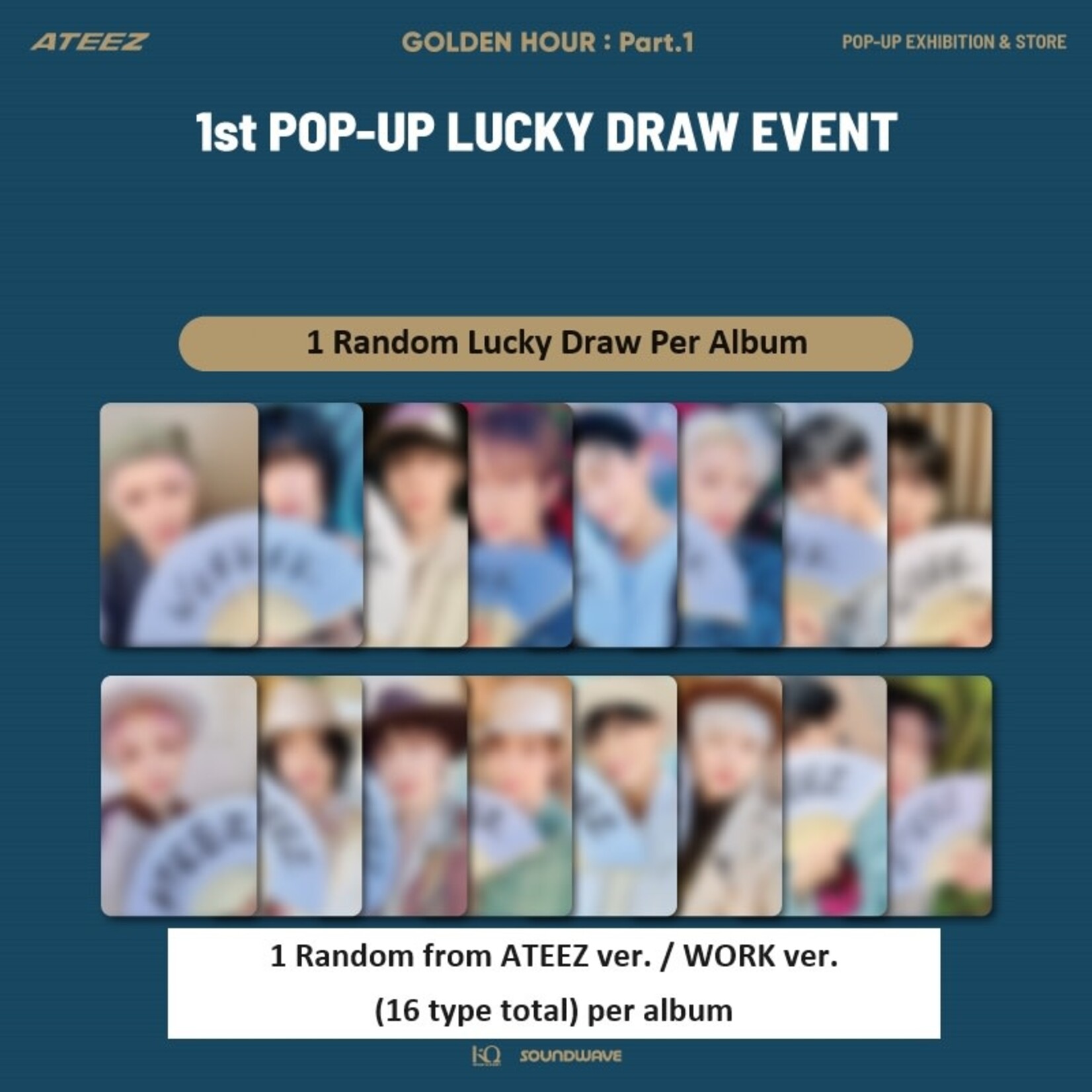 ATEEZ [POP UP LUCKY DRAW] ATEEZ - 10th Mini Album [GOLDEN HOUR : Part.1] + Random Photocard (SW)