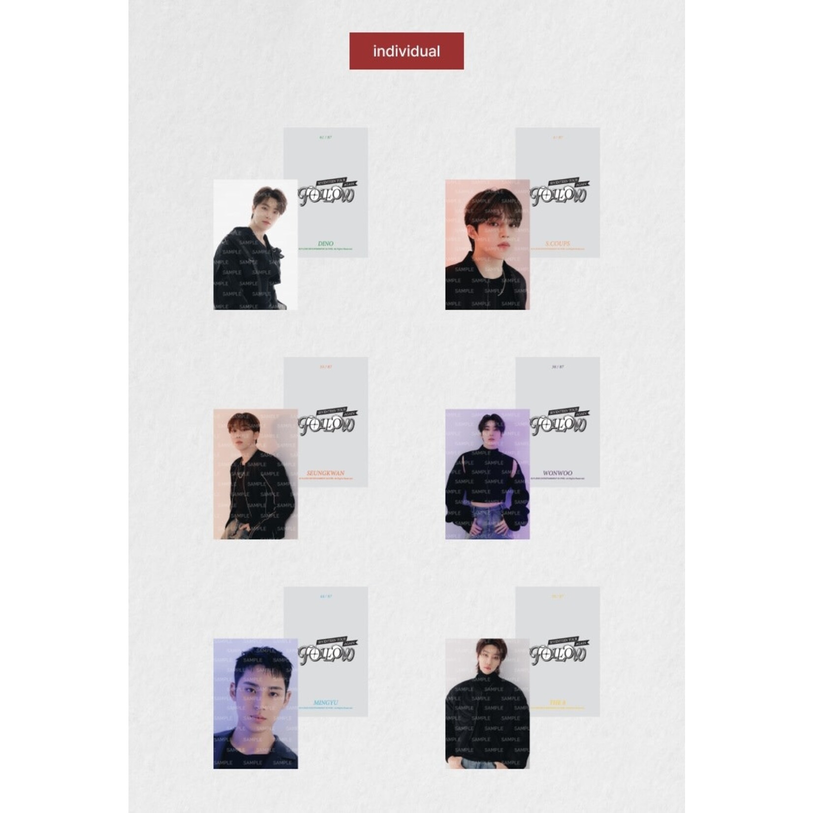 SEVENTEEN TOUR FOLLOW AGAIN CARAT ZONE photocard official | eBay