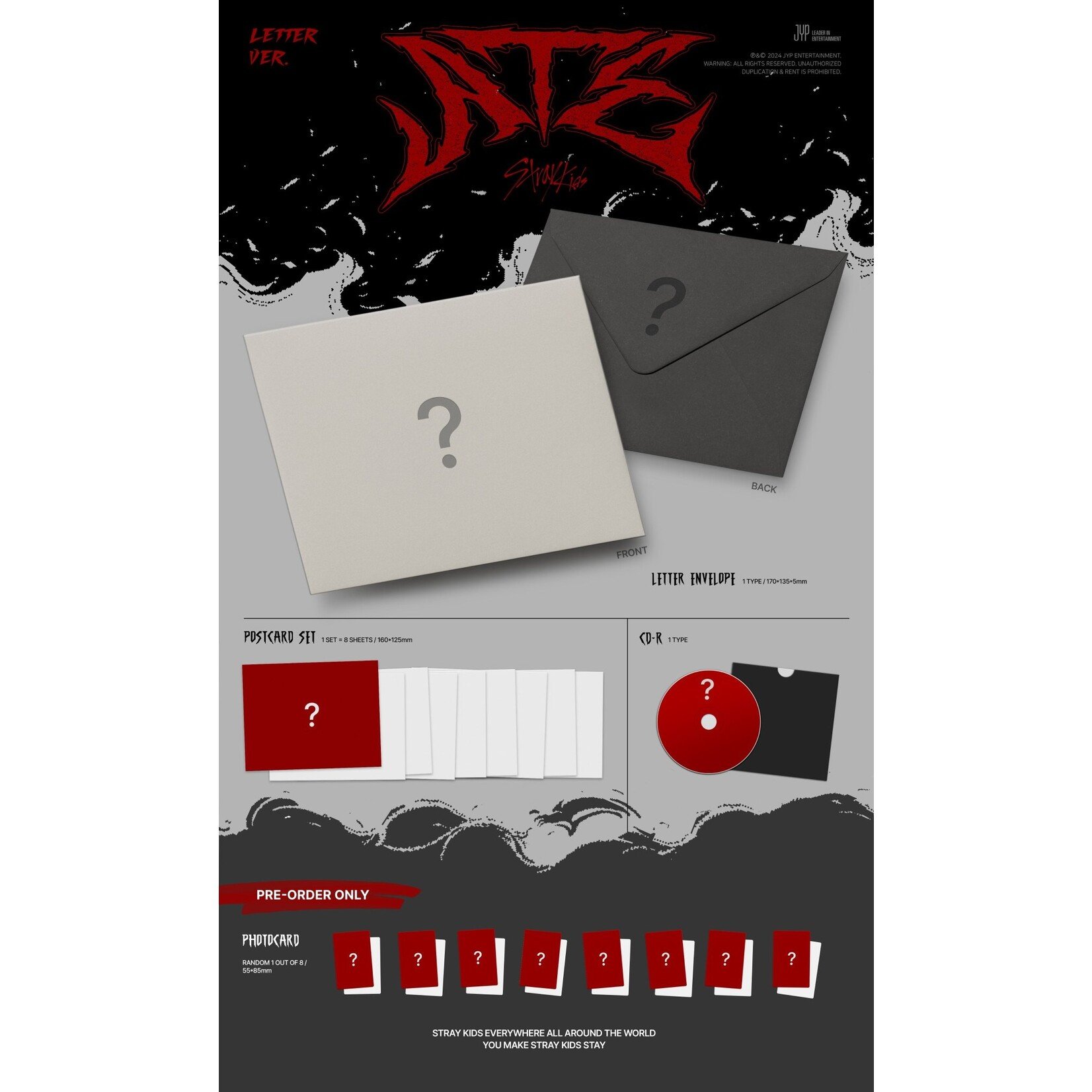 Stray Kids Stray Kids - 9th Mini Album [ATE] (Letter Ver.) + Random Photocard (SW)