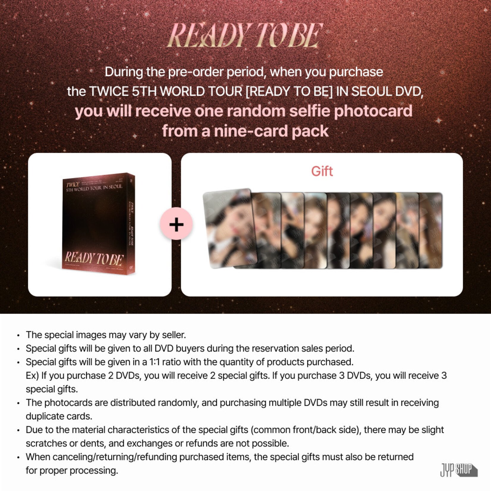 Twice TWICE - 5TH WORLD TOUR [READY TO BE] IN SEOUL DVD + Random Photocard (JYP SHOP)