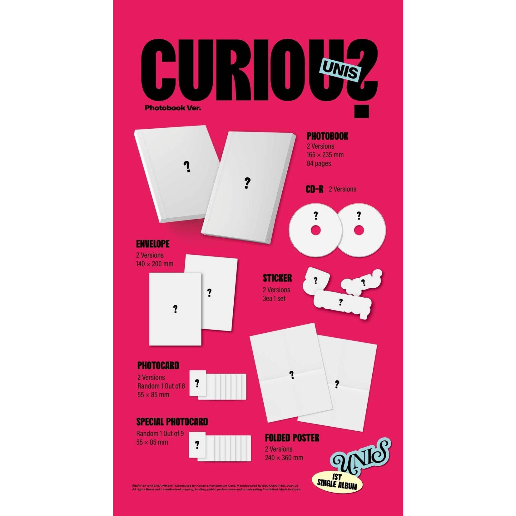 UNIS UNIS - 1st Single Album [CURIOUS] (Photobook Ver.)