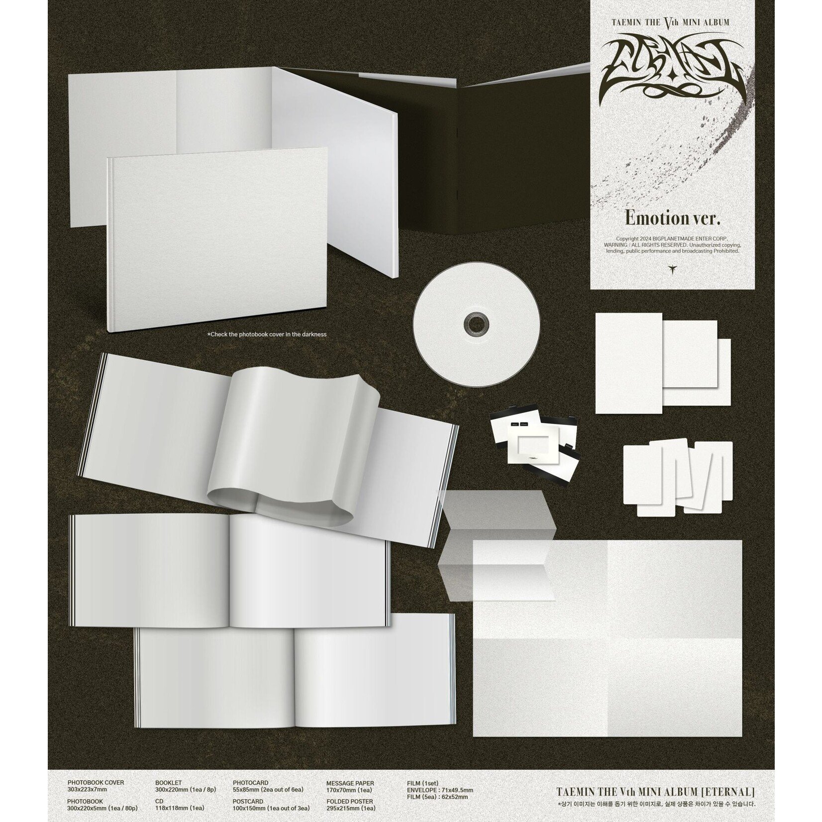 Shinee TAEMIN - 5TH MINI ALBUM [ETERNAL] (Photobook ver.) + Random Photocard (SW)