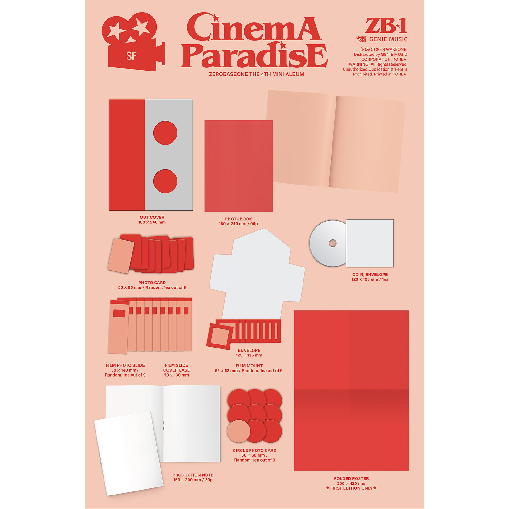 ZeroBaseOne ZEROBASEONE - 4th Mini Album [CINEMA PARADISE] (Photobook ver.)