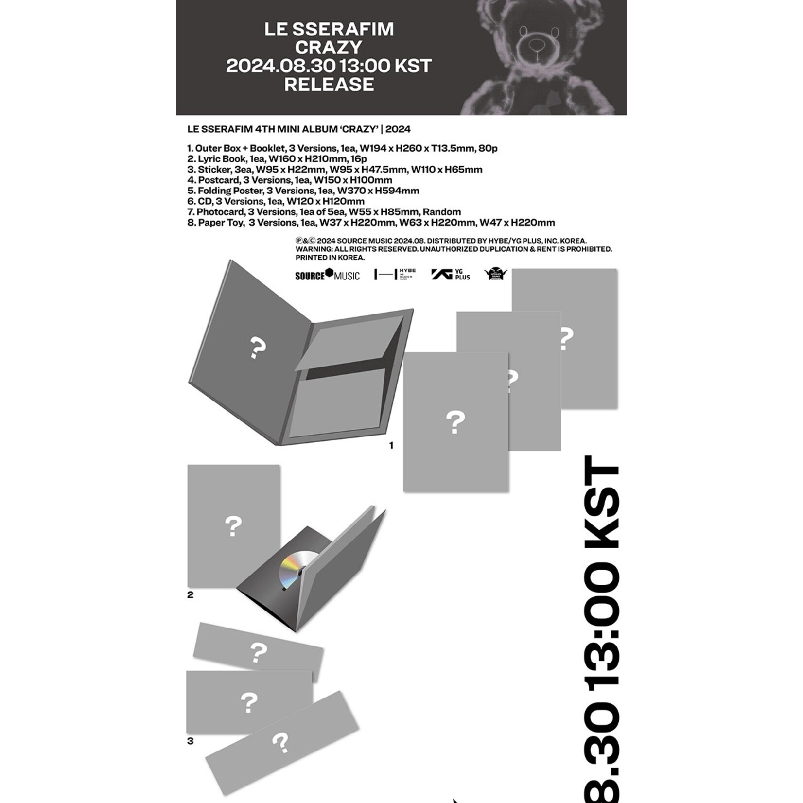 Le Sserafim LE SSERAFIM - 4th Mini Album [CRAZY] (Photobook ver.) + Weverse Gift (WS)