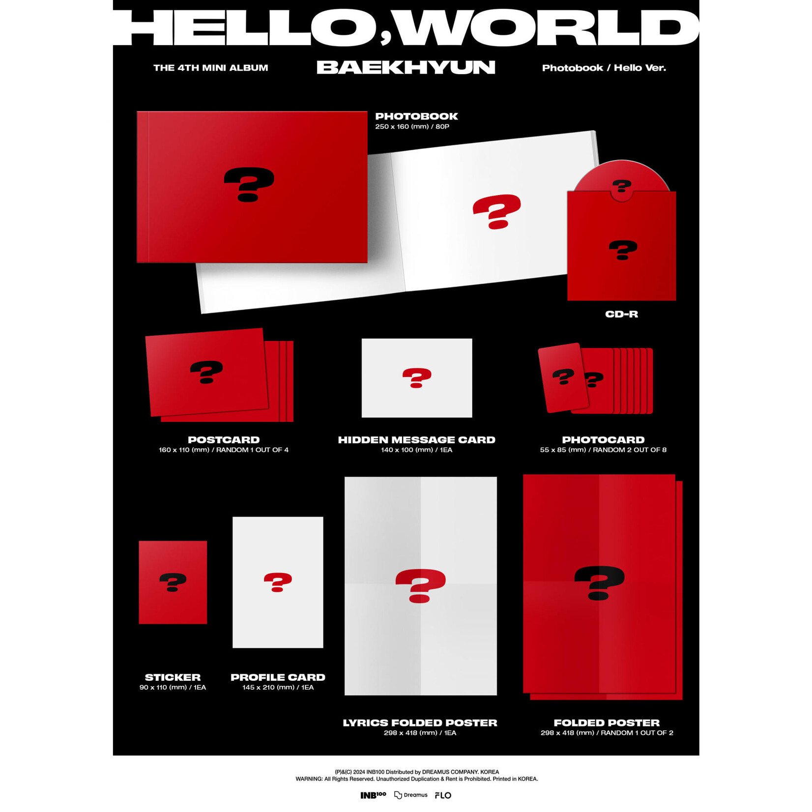 EXO BAEKHYUN - 4th Mini Album [Hello,World] (Photobook Ver.)