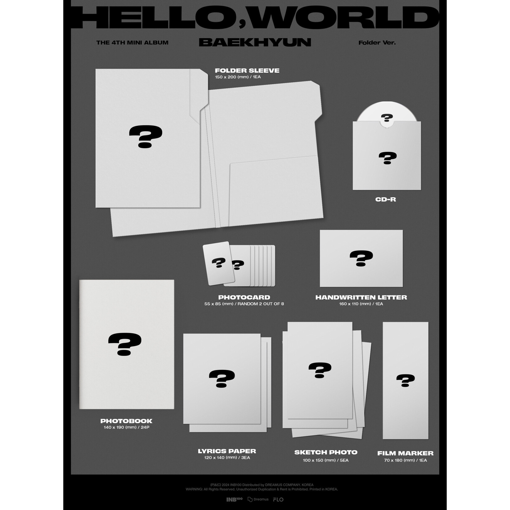 EXO BAEKHYUN - 4th Mini Album [Hello,World] (Folder Ver.)