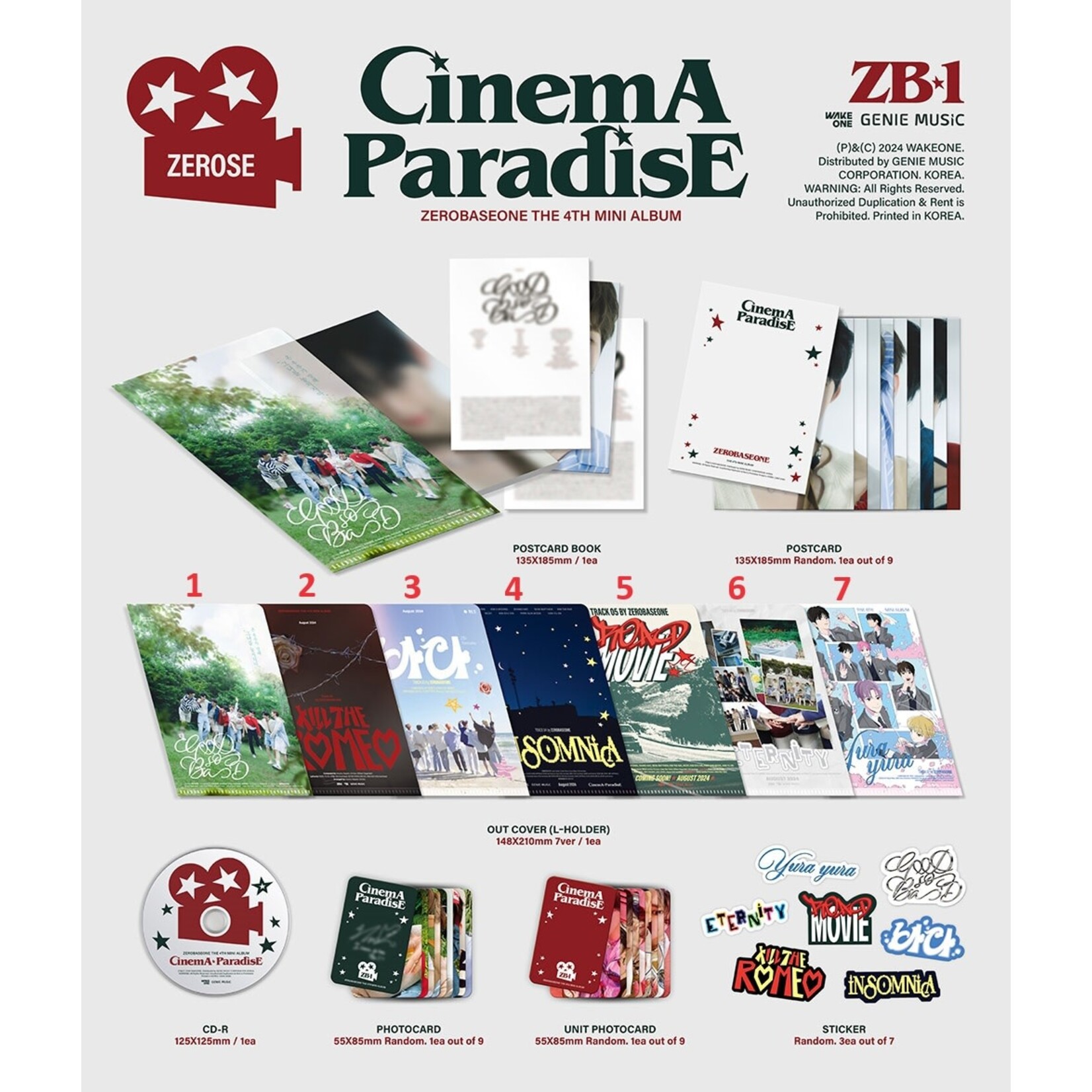 ZeroBaseOne ZEROBASEONE - 4th Mini Album [CINEMA PARADISE] (ZEROSE ver.)