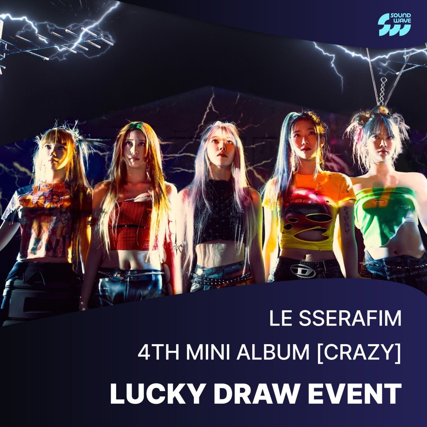 Le Sserafim [LUCKY DRAW] LE SSERAFIM - 4th Mini Album [CRAZY] (Photobook ver.) + Random Photocard