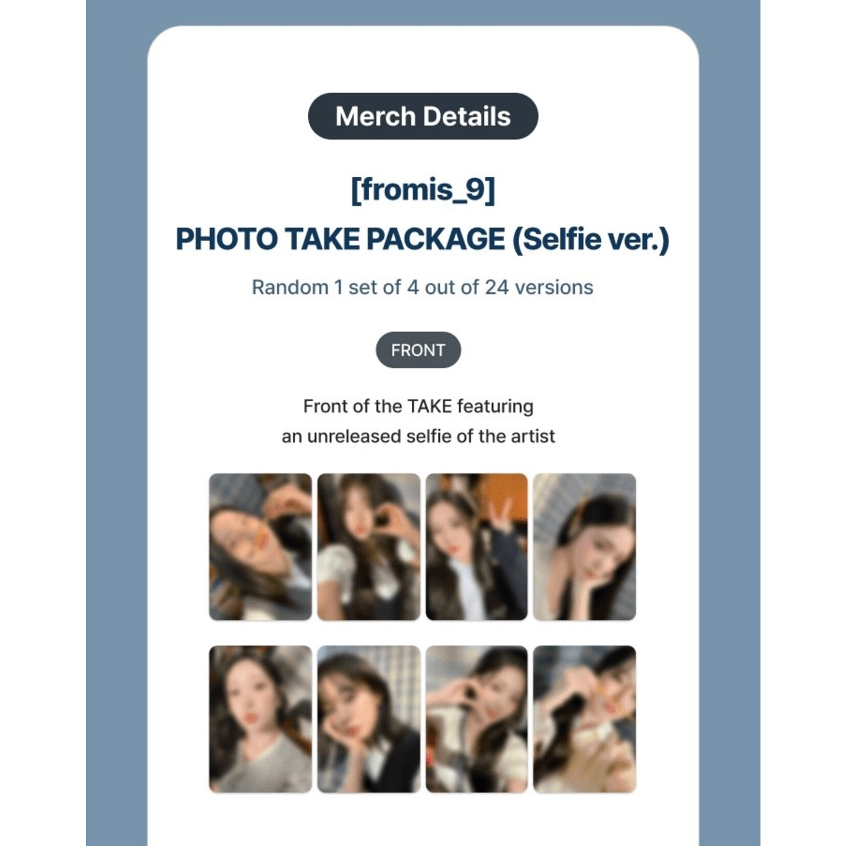 Fromis_9 [fromis_9] PHOTO TAKE PACKAGE (Selfie ver.)