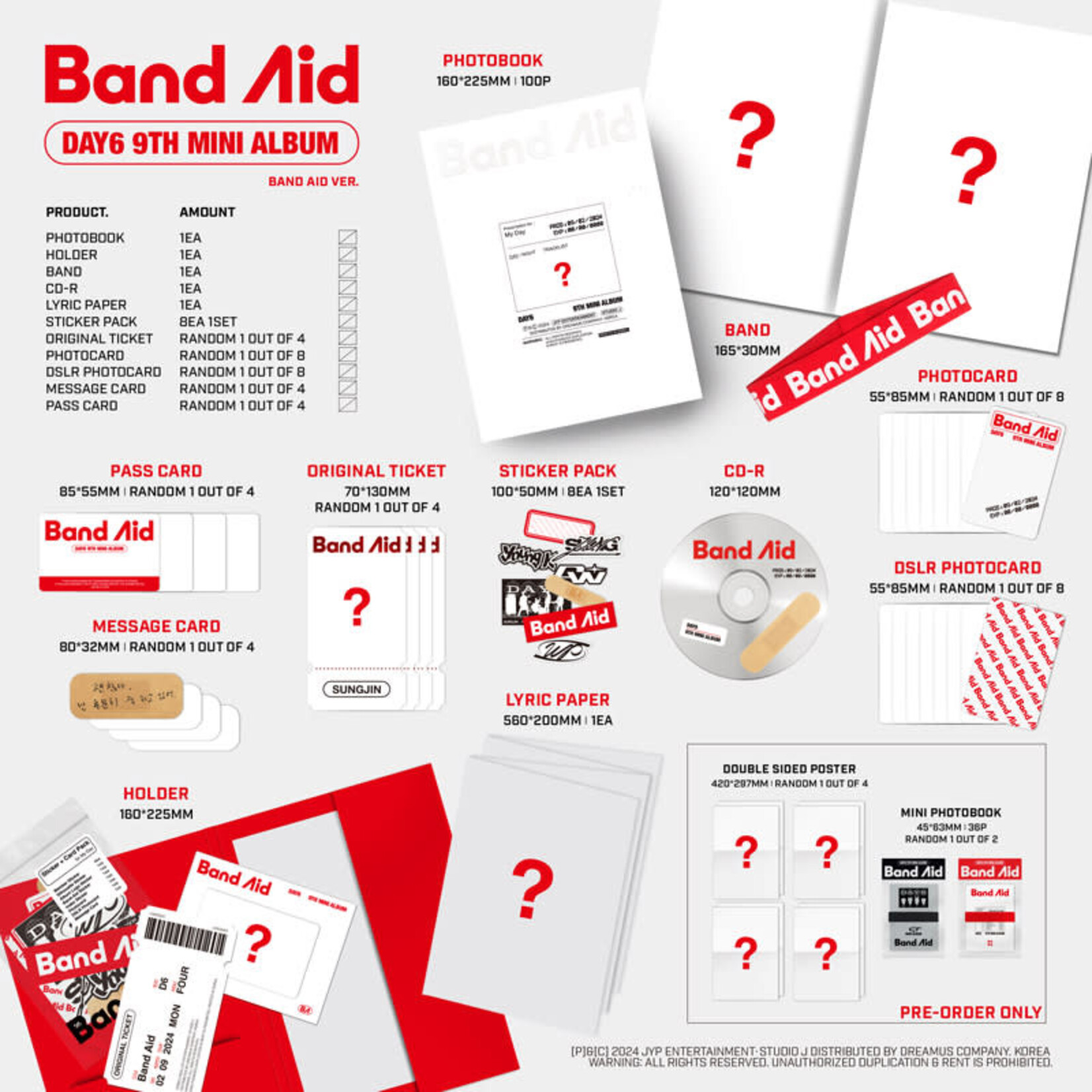 DAY6 [LUCKY DRAW] DAY6 - 9TH MINI ALBUM [Band Aid] (Photobook Ver.) + Random Photocard (BDM)