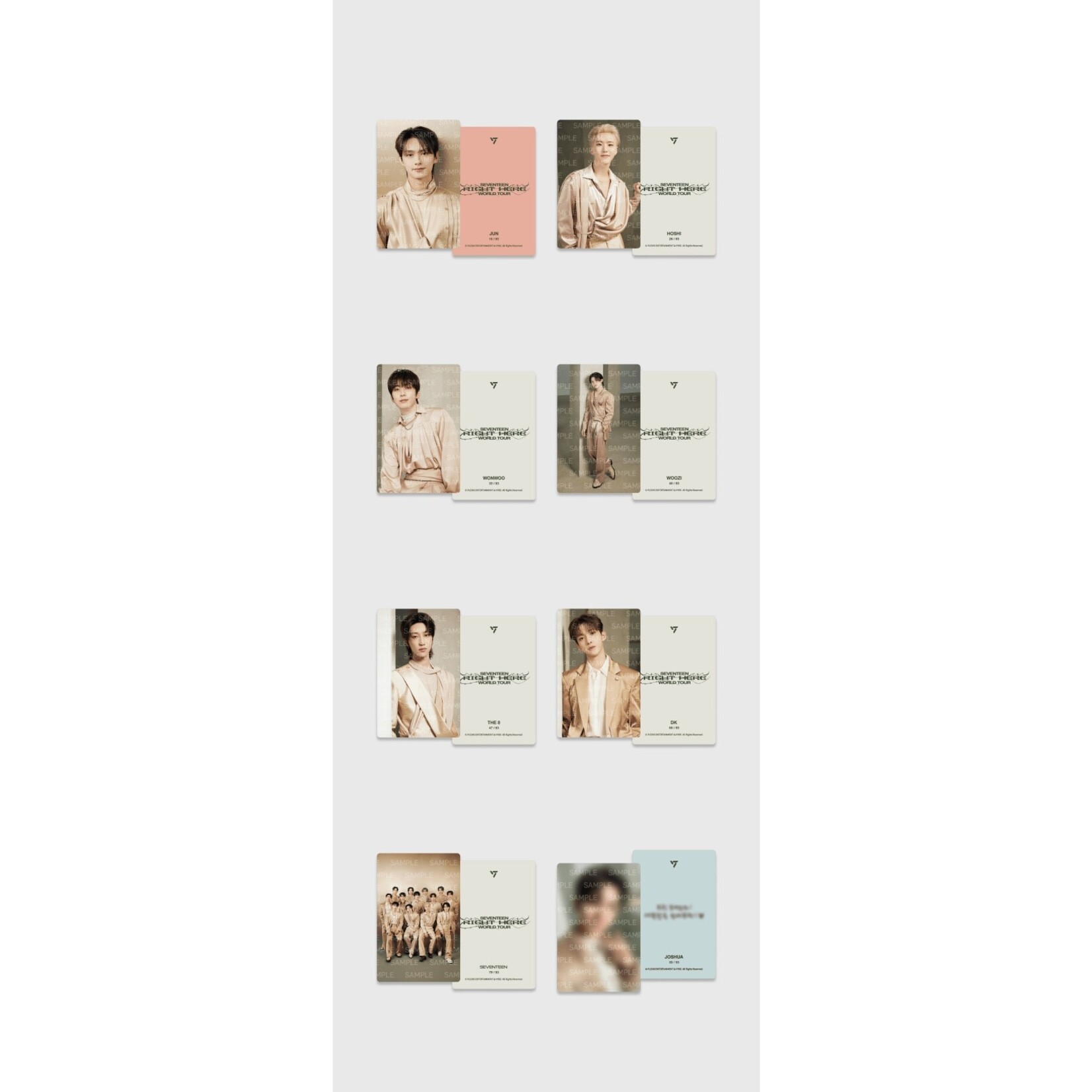 Seventeen SEVENTEEN - [RIGHT HERE] WORLD TOUR Trading Card Set