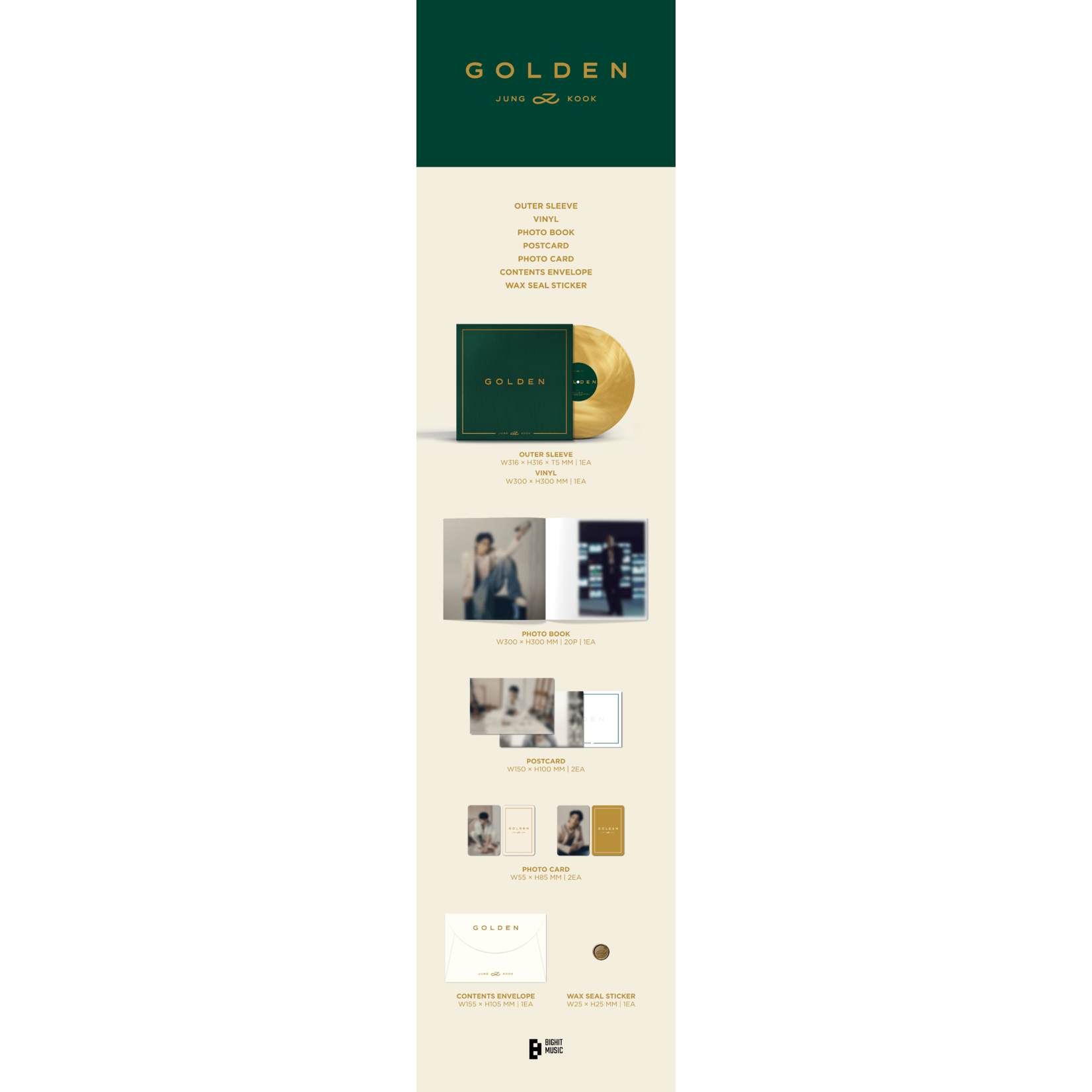 BTS JUNGKOOK (BTS) - GOLDEN LP