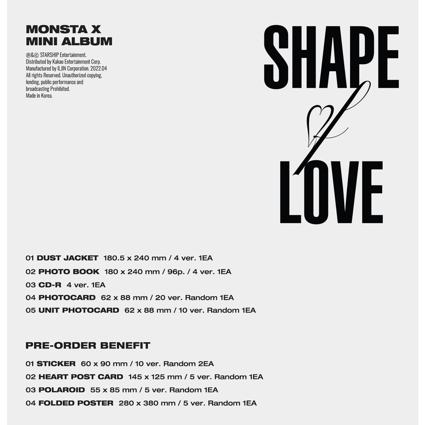 Monsta X MONSTA X - 11TH MINI [SHAPE of LOVE] (Photobook ver.)