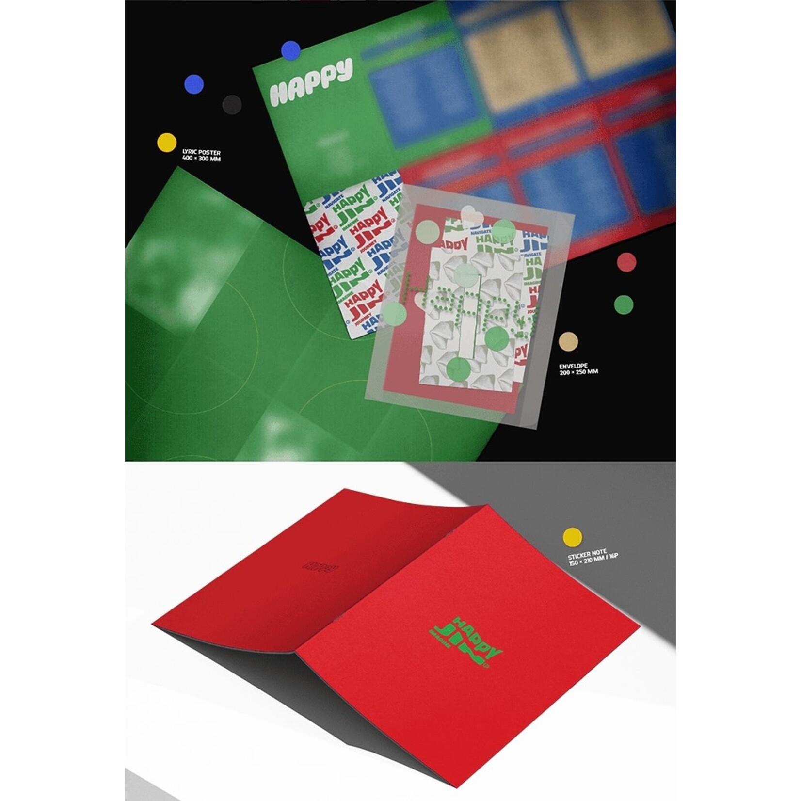 BTS JIN - Happy (Set) + Happy (Weverse Albums ver.) Set + EARLY-BIRD Weverse Gift (WS)