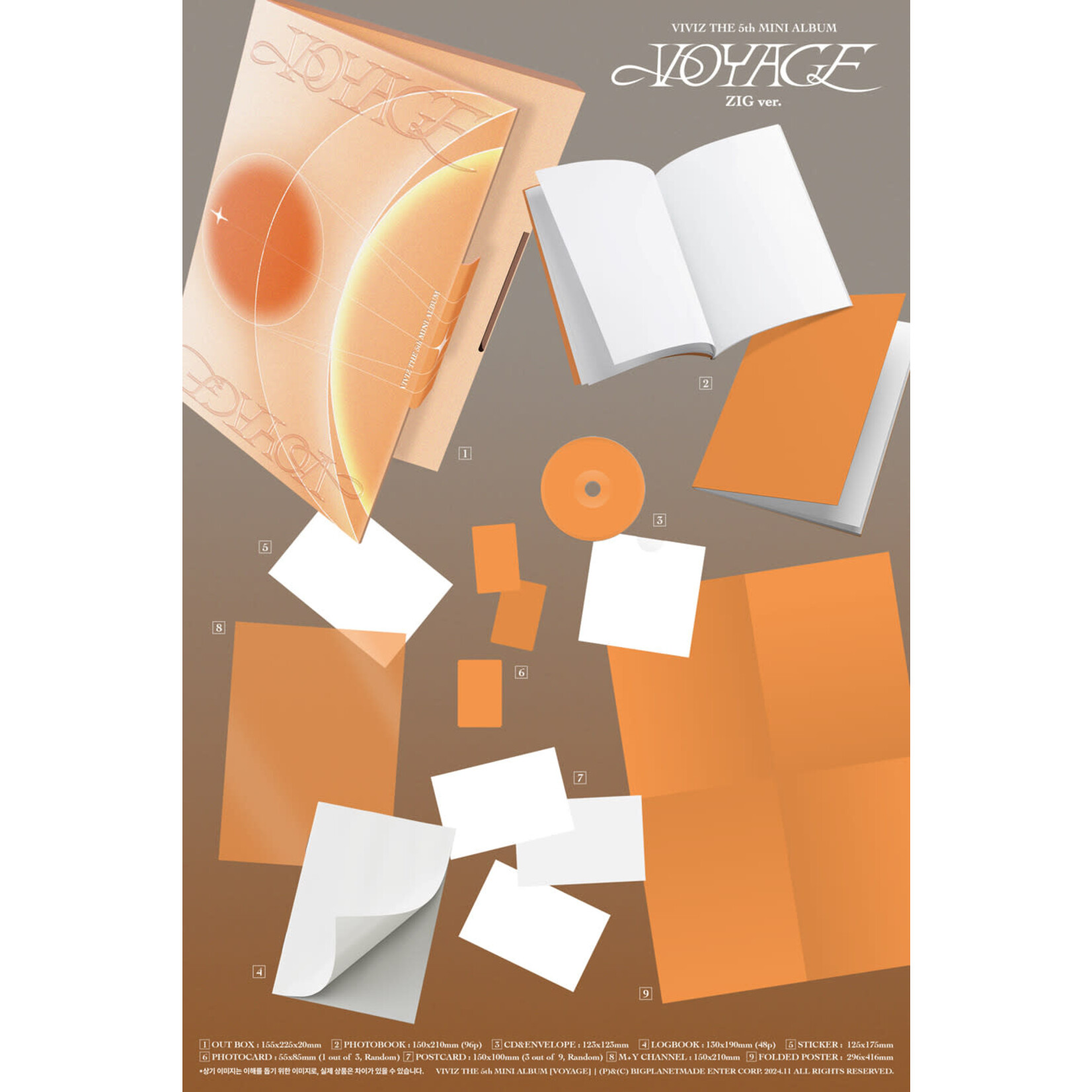 Viviz VIVIZ - THE 5th MINI ALBUM [VOYAGE] (ZIG ver.) + Random Photocard (SW)