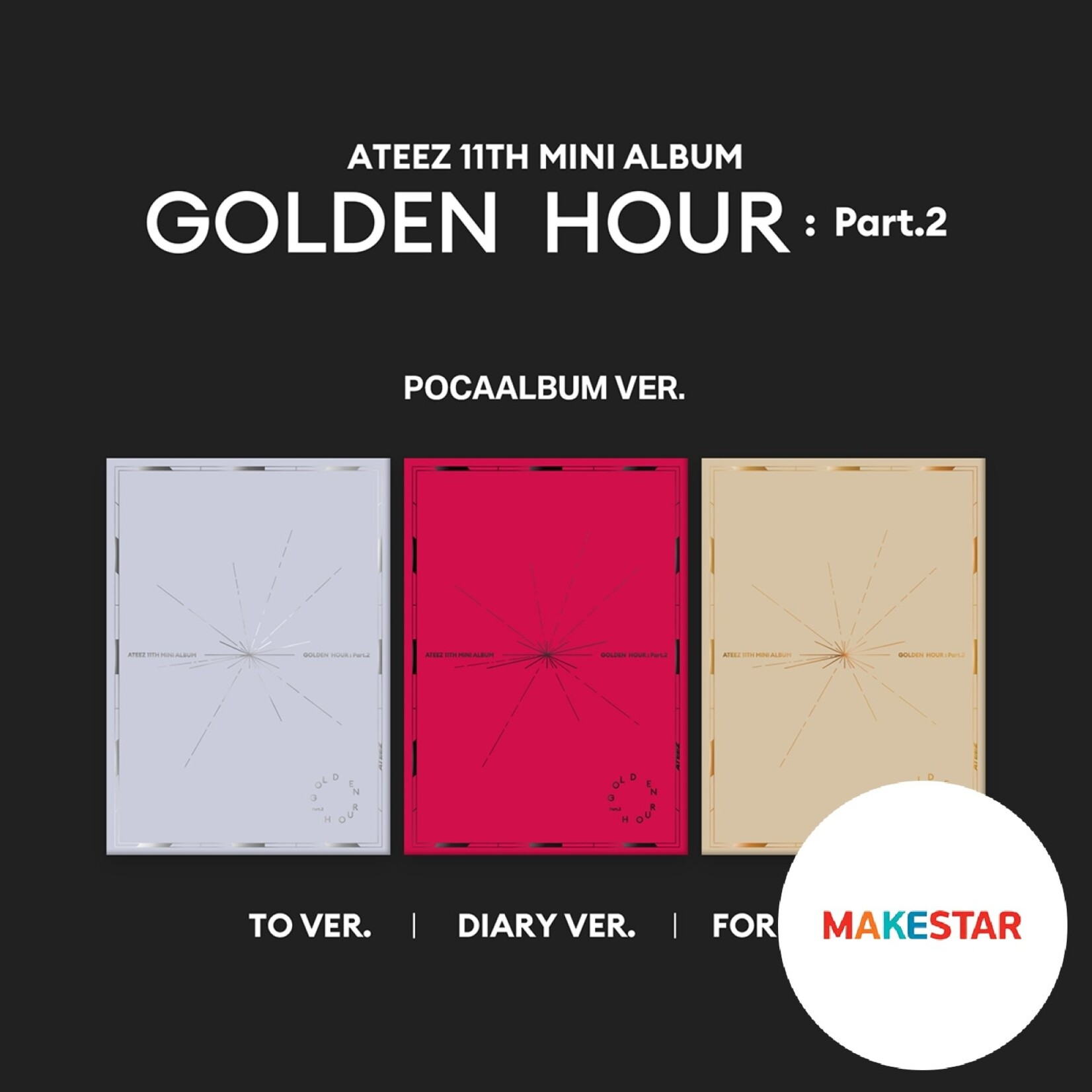 ATEEZ ATEEZ - [GOLDEN HOUR : Part.2] (POCAALBUM VER.) + Random Photocard (MAKESTAR)